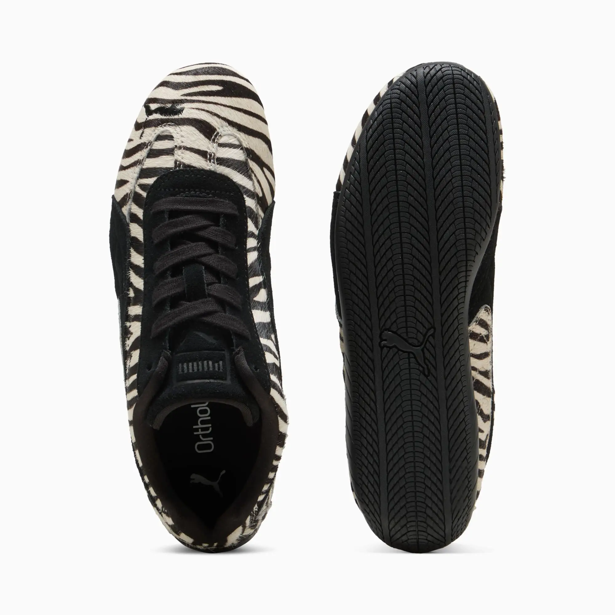 PUMA SpeedCat Zebra Sneakers Women, Warm White/Black, size 3