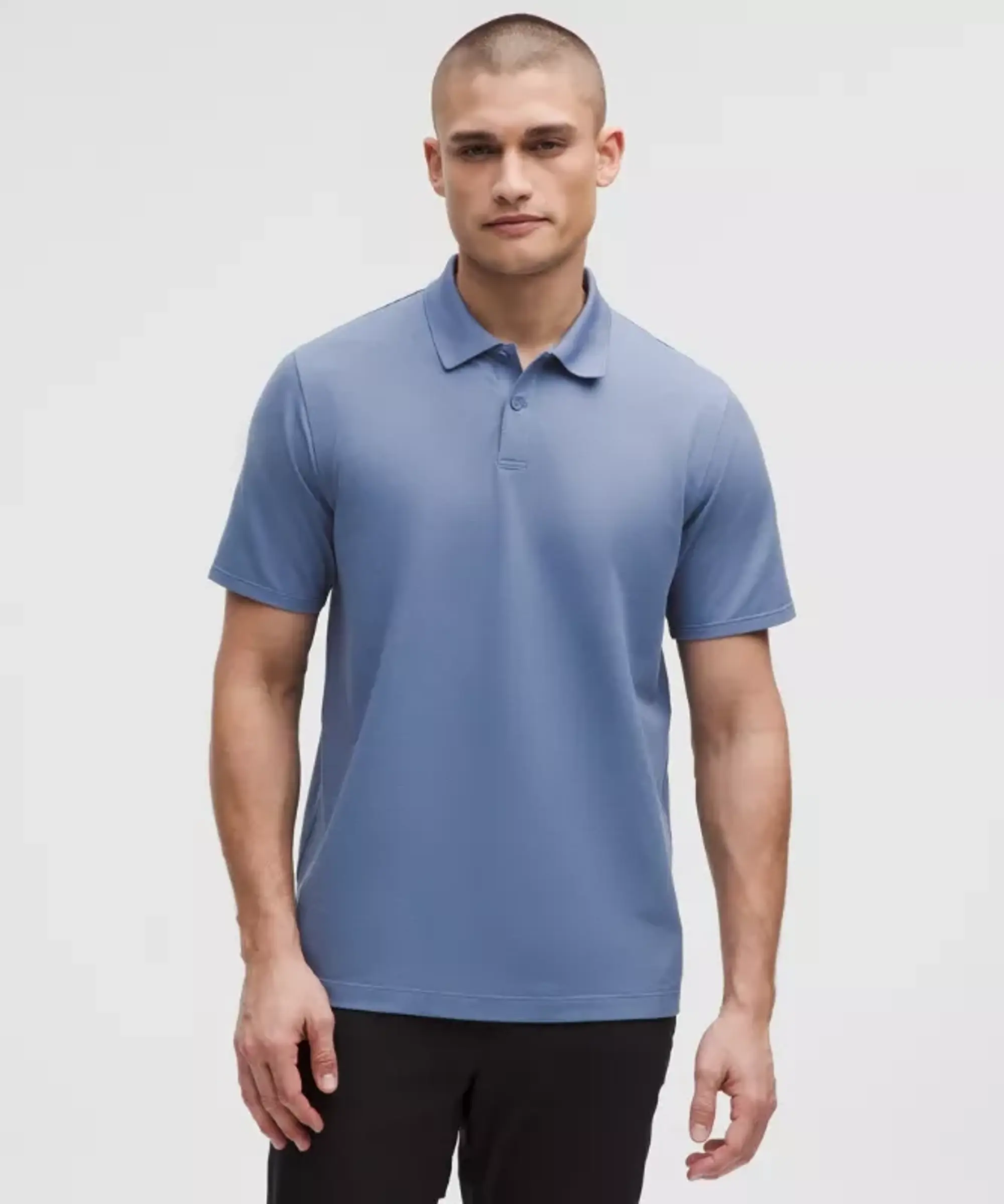 lululemon – Men's Pique Classic-Fit Short-Sleeve Polo Shirt – Color Blue – Size L