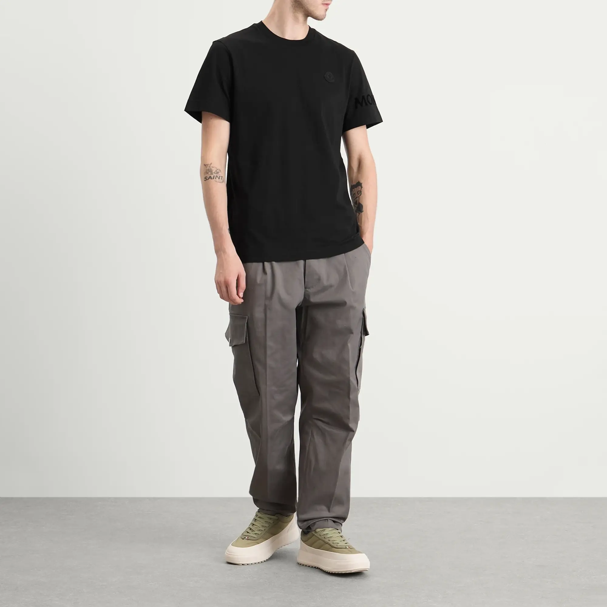 Moncler Men's Short Sleeve Cotton T-Shirt Black