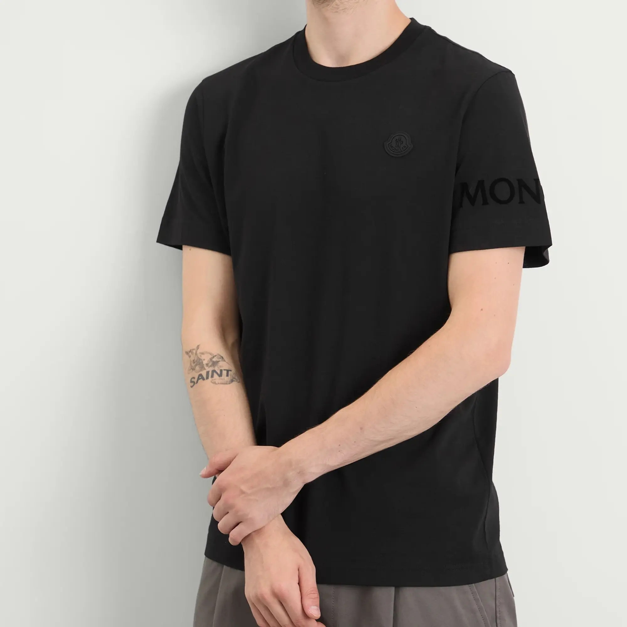 Moncler Men's Short Sleeve Cotton T-Shirt Black