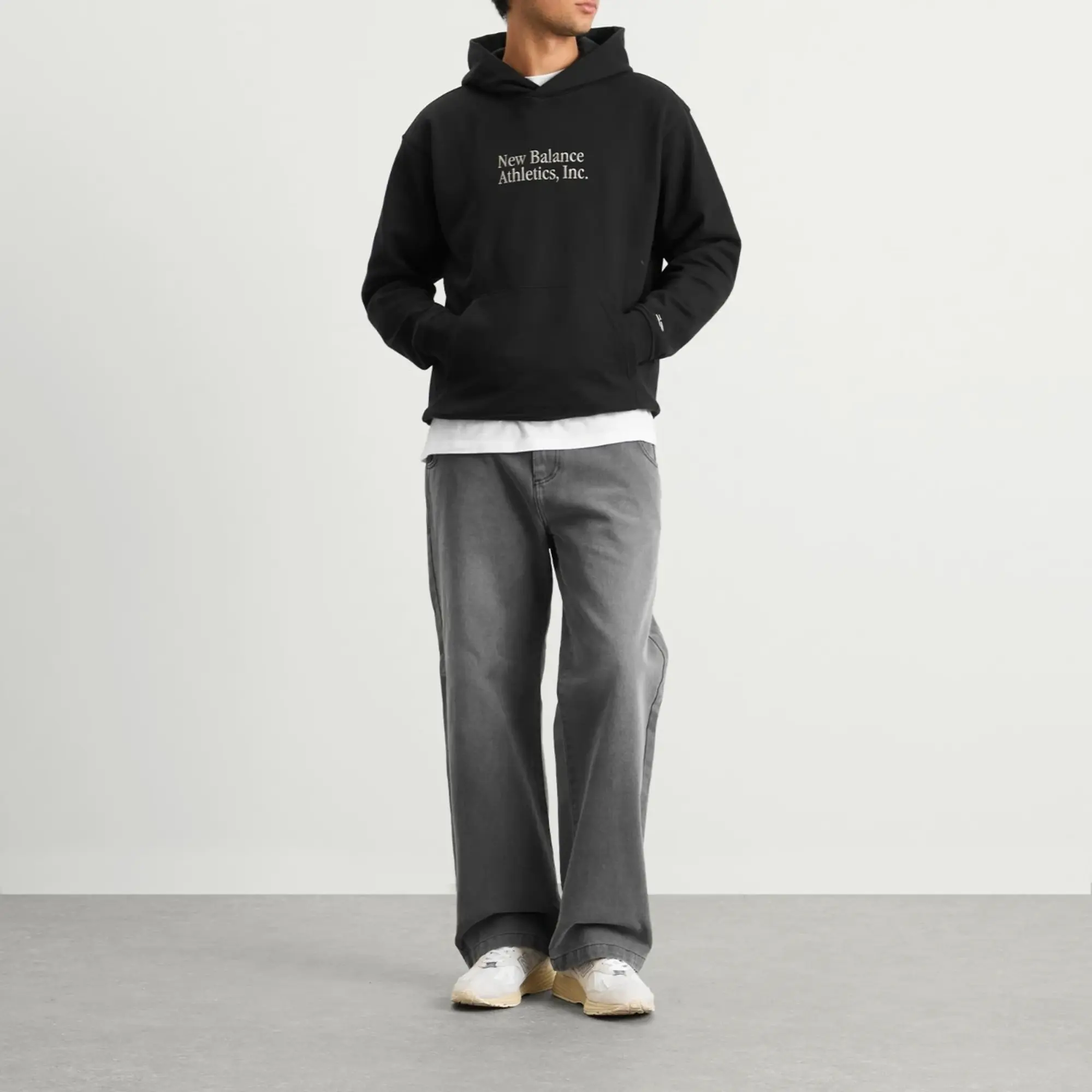 New Balance Men's Athletics Classics Hoodie in Black Cotton