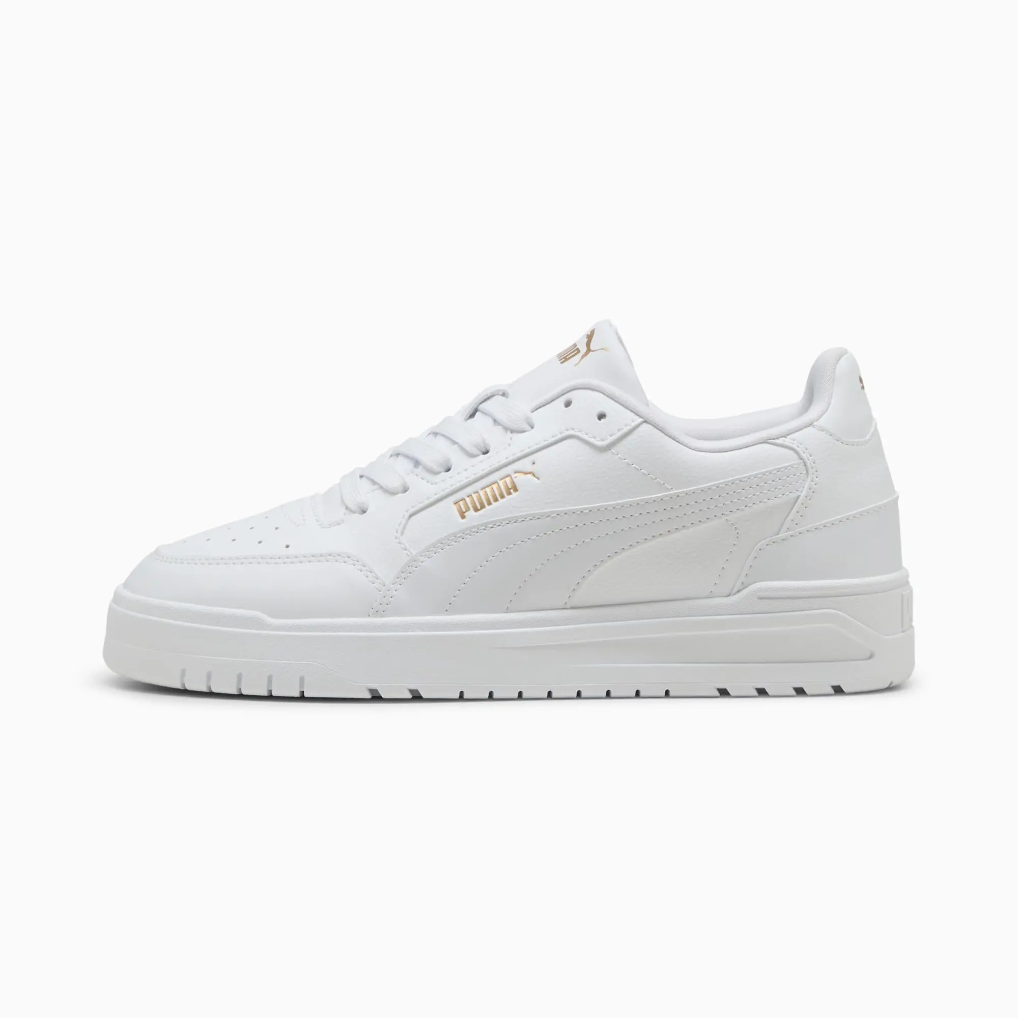 PUMA Shuffle Downtown Sneakers Unisex, White/Gold, size 10