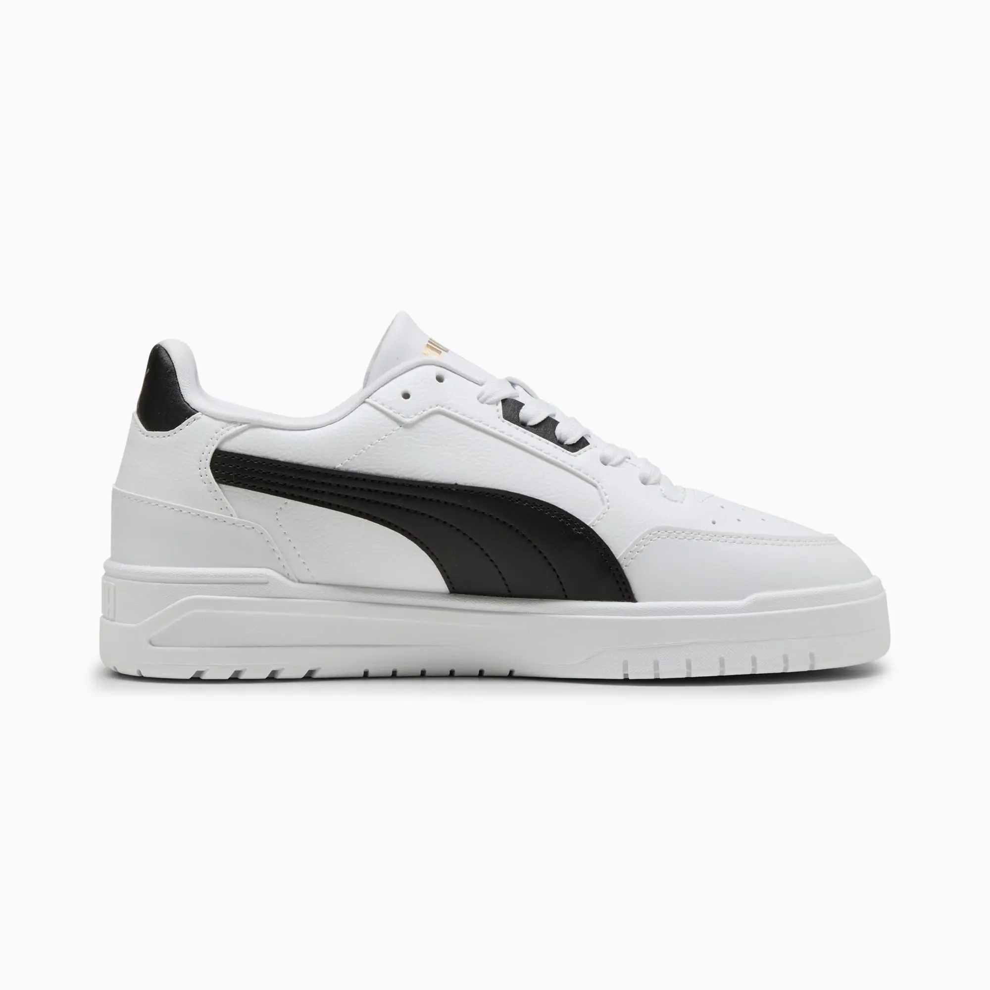 PUMA Shuffle Downtown Sneakers Unisex, White/Black/Gold, size 10
