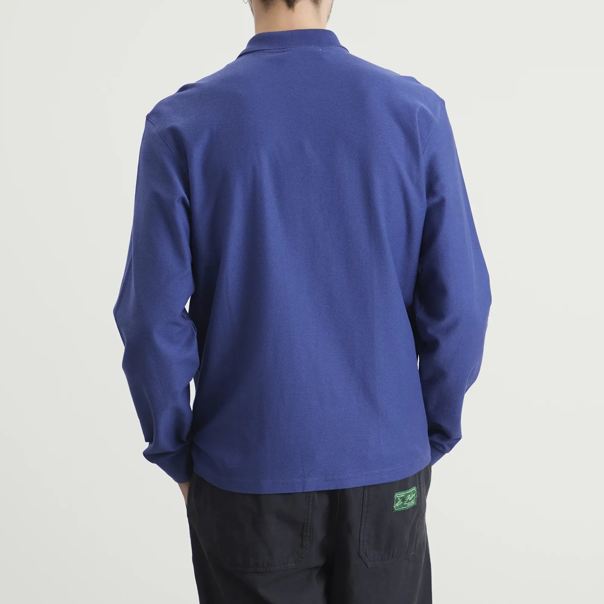 Palmes Men's Lace Long Sleeve Zip Polo Blue