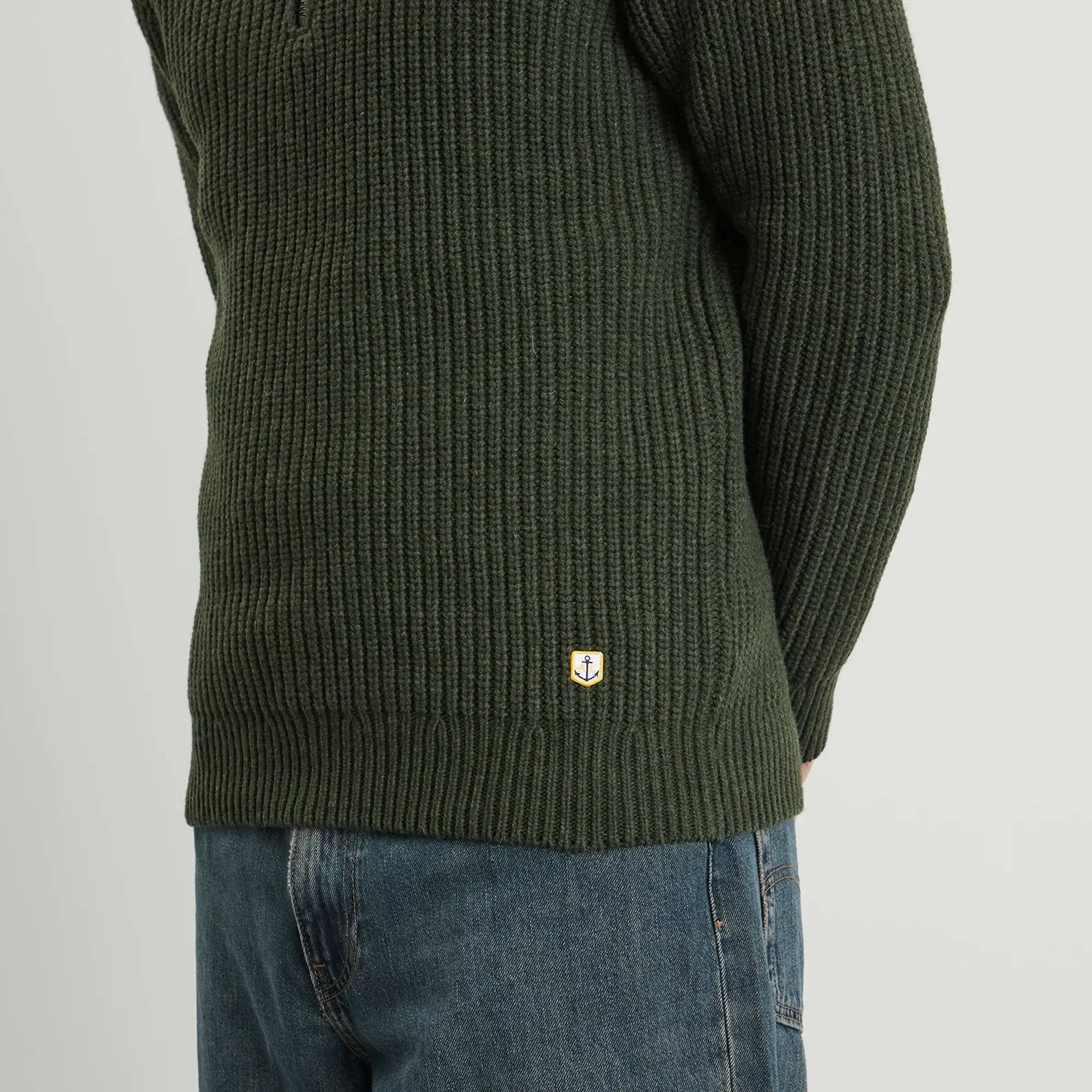 Armor-Lux Men's Half Zip Rib Knit Jumper Chimera