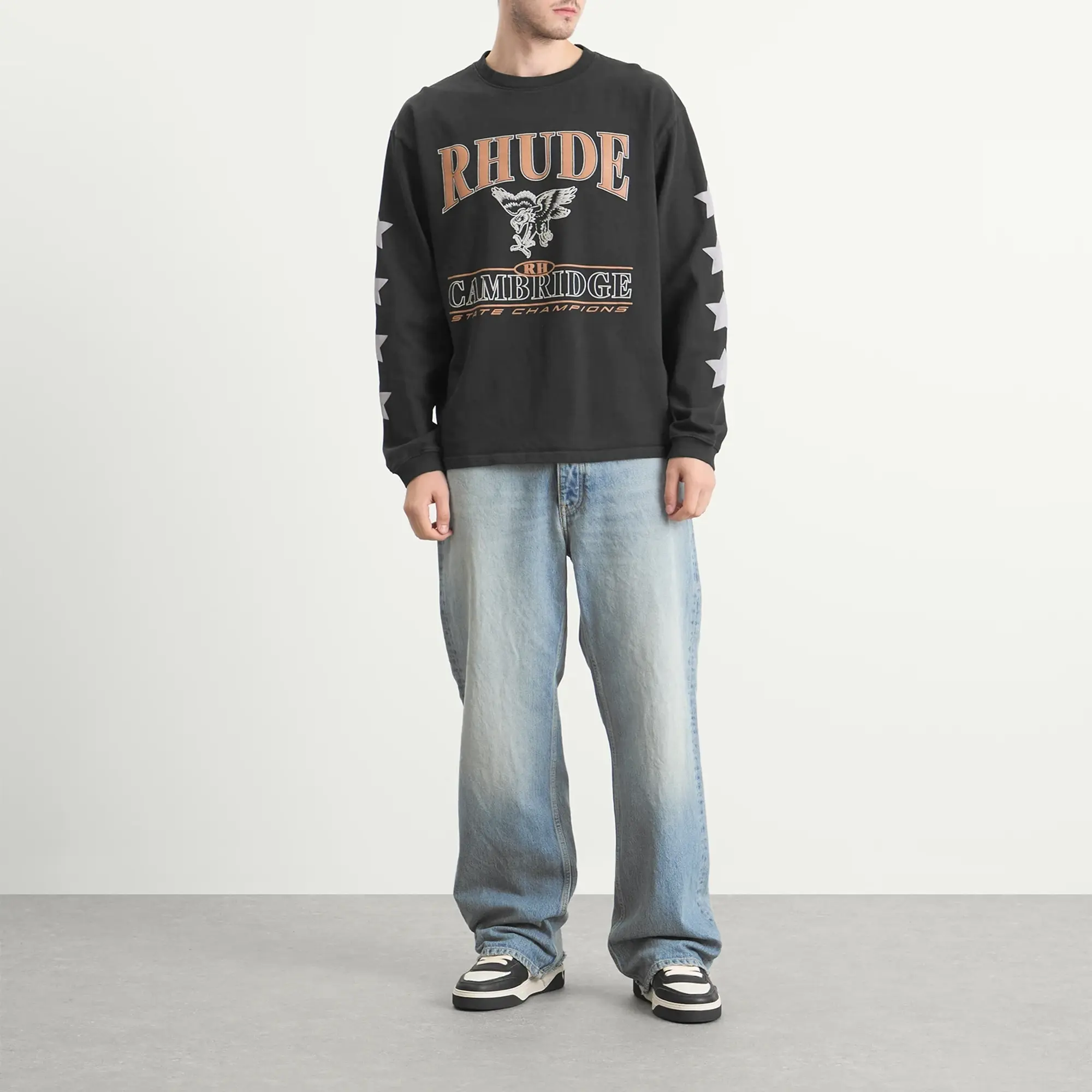 Rhude Men's Cambridge State Champs Long Sleeve T-Shirt Vintage Black