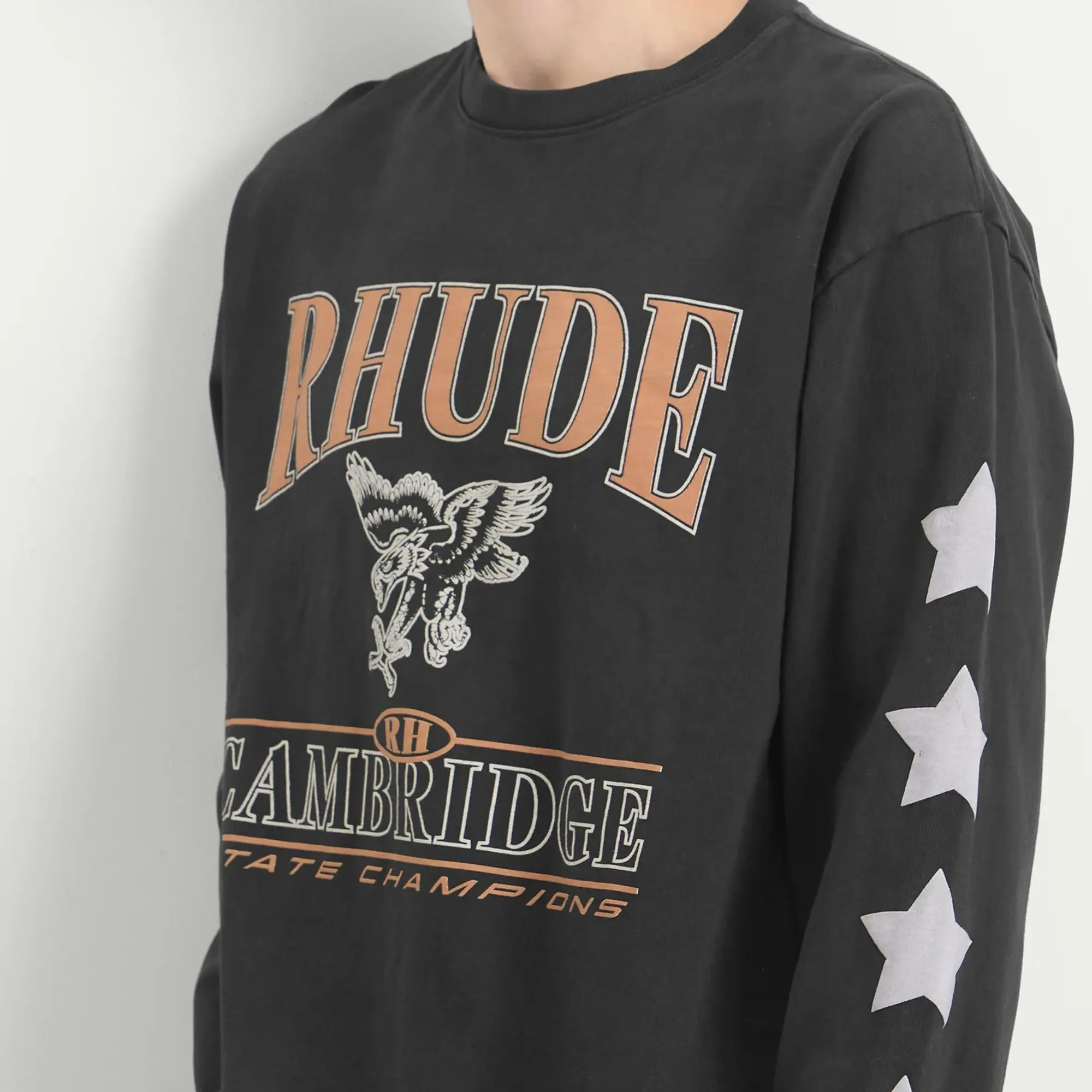 Rhude Men's Cambridge State Champs Long Sleeve T-Shirt Vintage Black