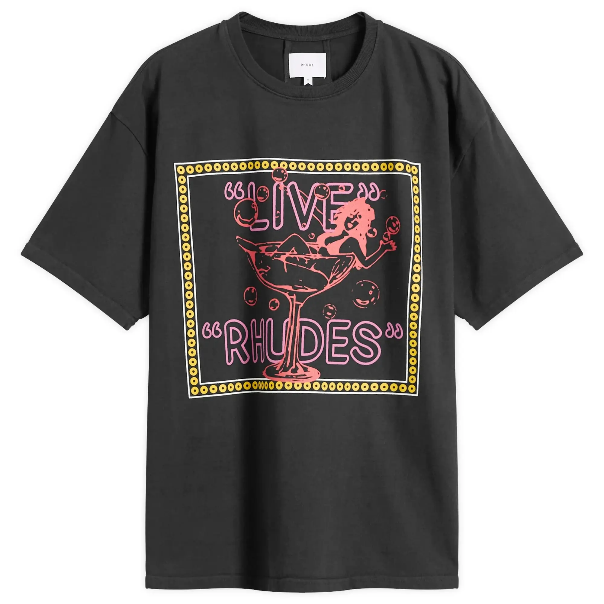 Rhude Men's Live Rhude Men'ss T-Shirt Vintage Black