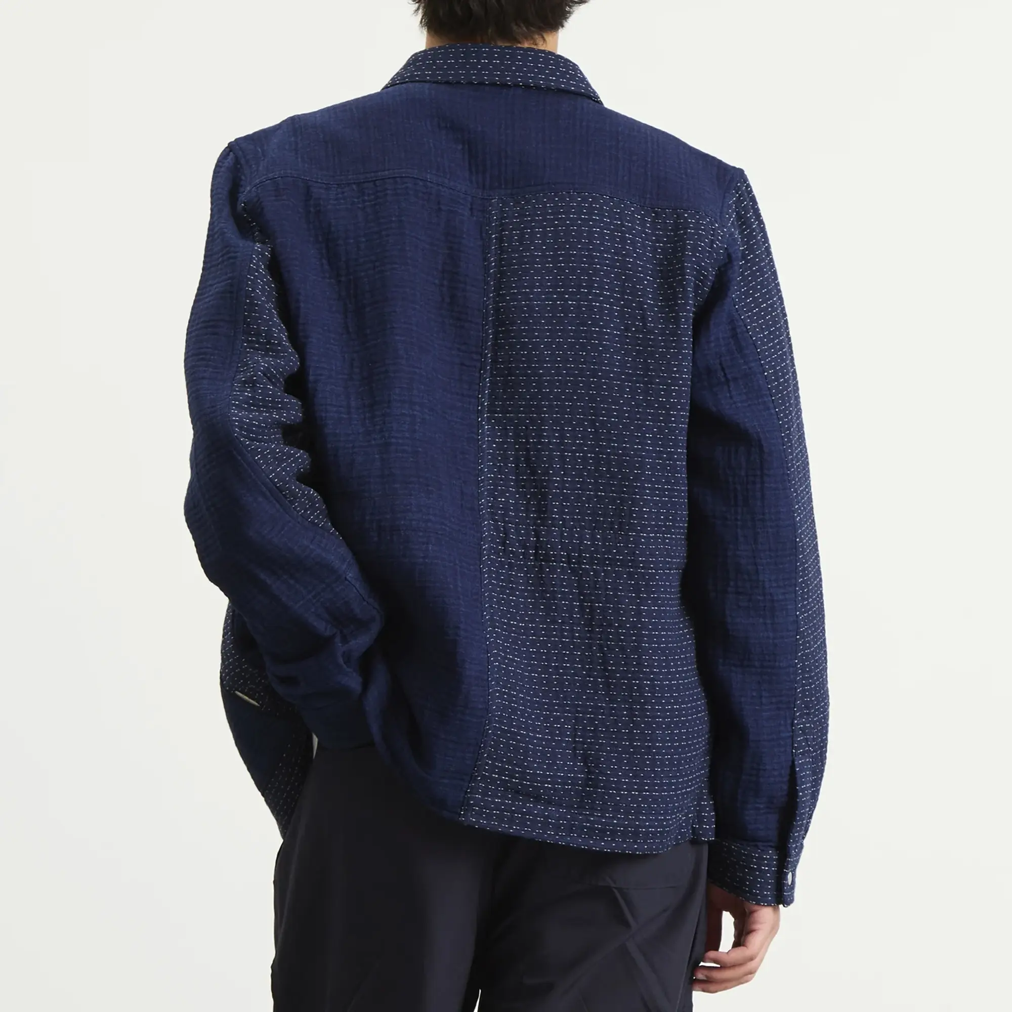 Folk Men's Assembly Jacket Indigo Waffle Patchwork