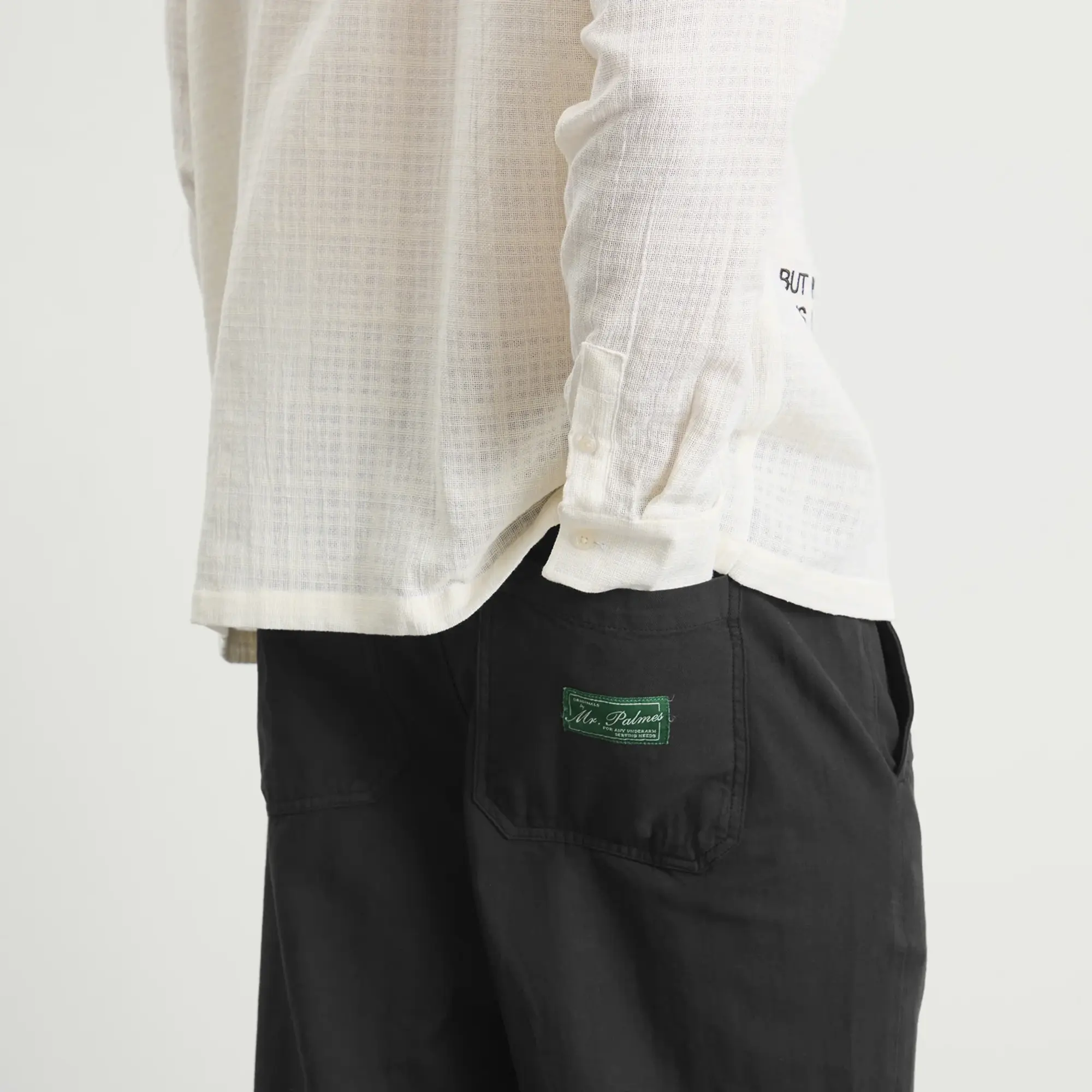 Palmes Men's Lucien Herringbone Trousers Black