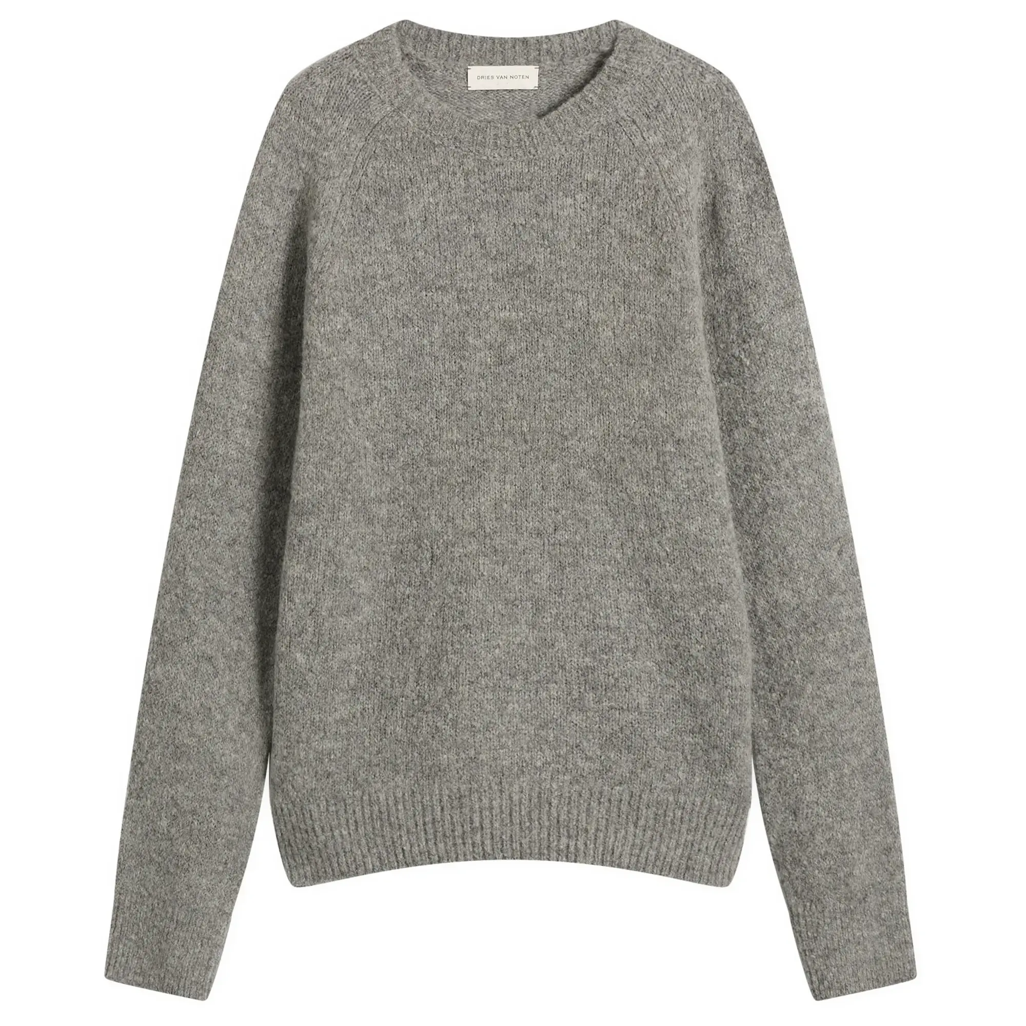 Dries Van Noten Men's Alpaca Wool Jumper Mid Grey