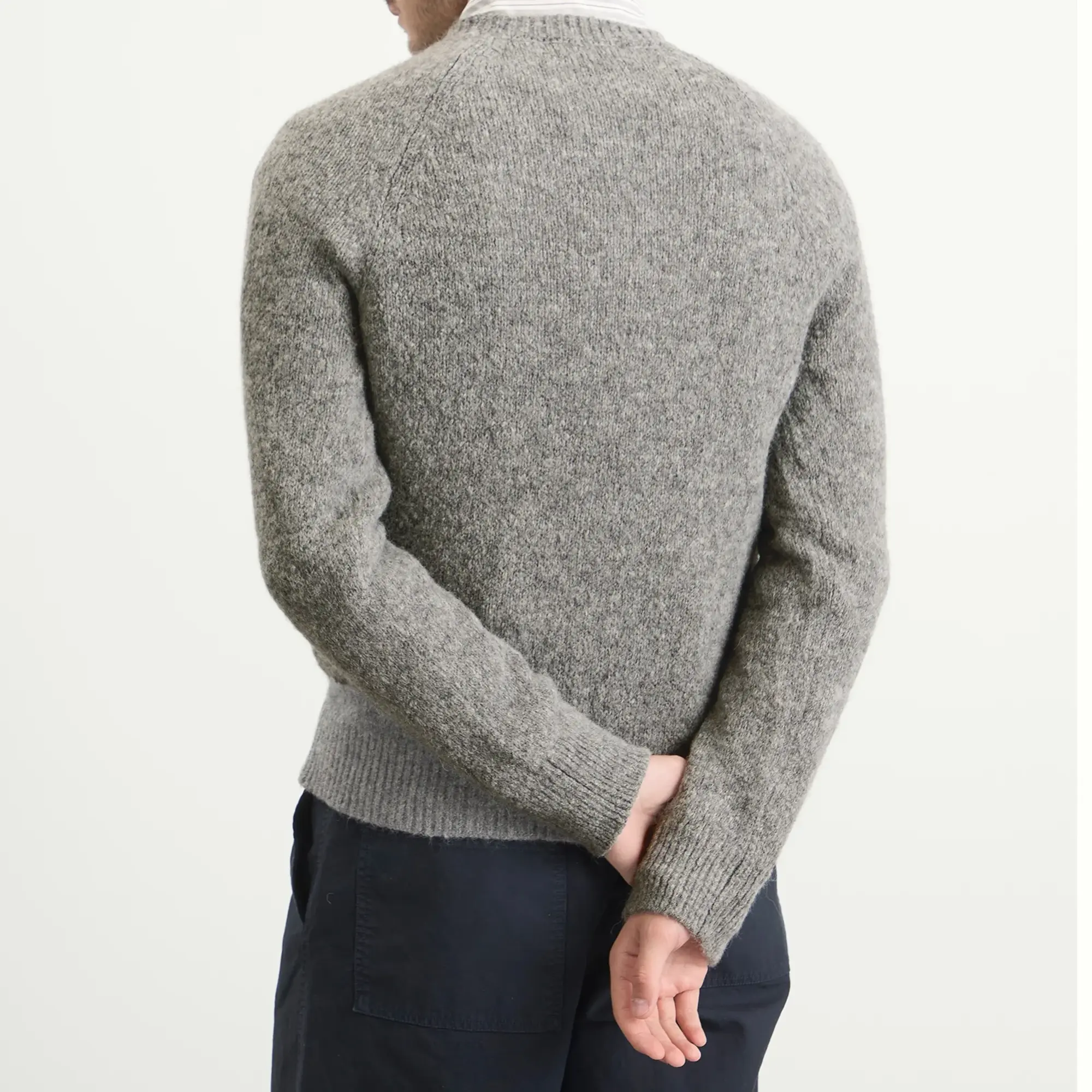 Dries Van Noten Men's Alpaca Wool Jumper Mid Grey