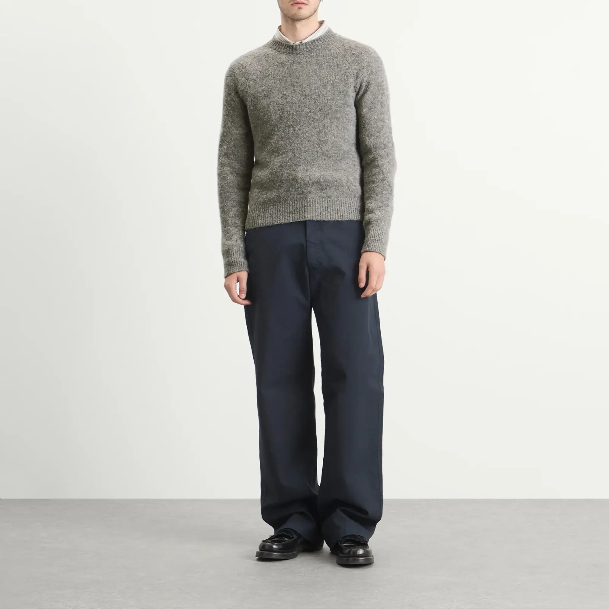 Dries Van Noten Men's Alpaca Wool Jumper Mid Grey