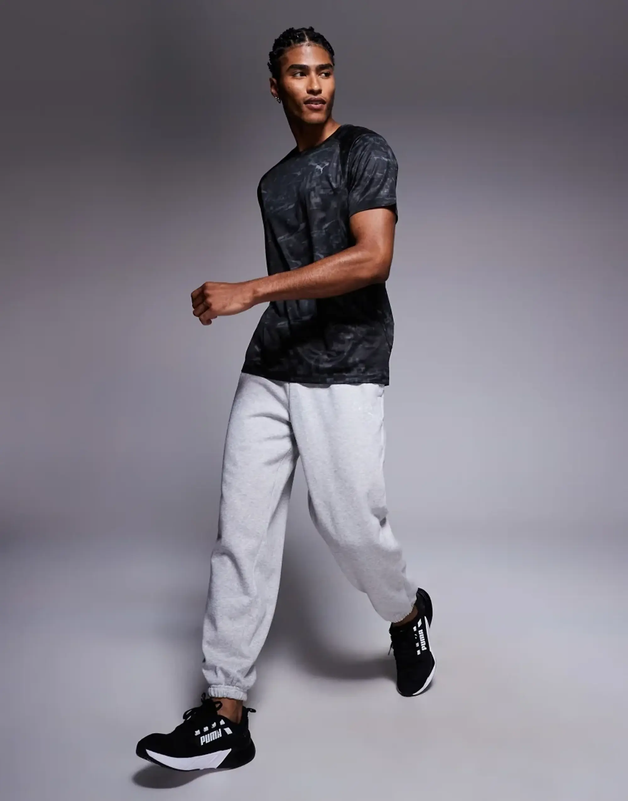Puma X Hyrox Fleece Sweatpants In Light Gray Heather-Grey