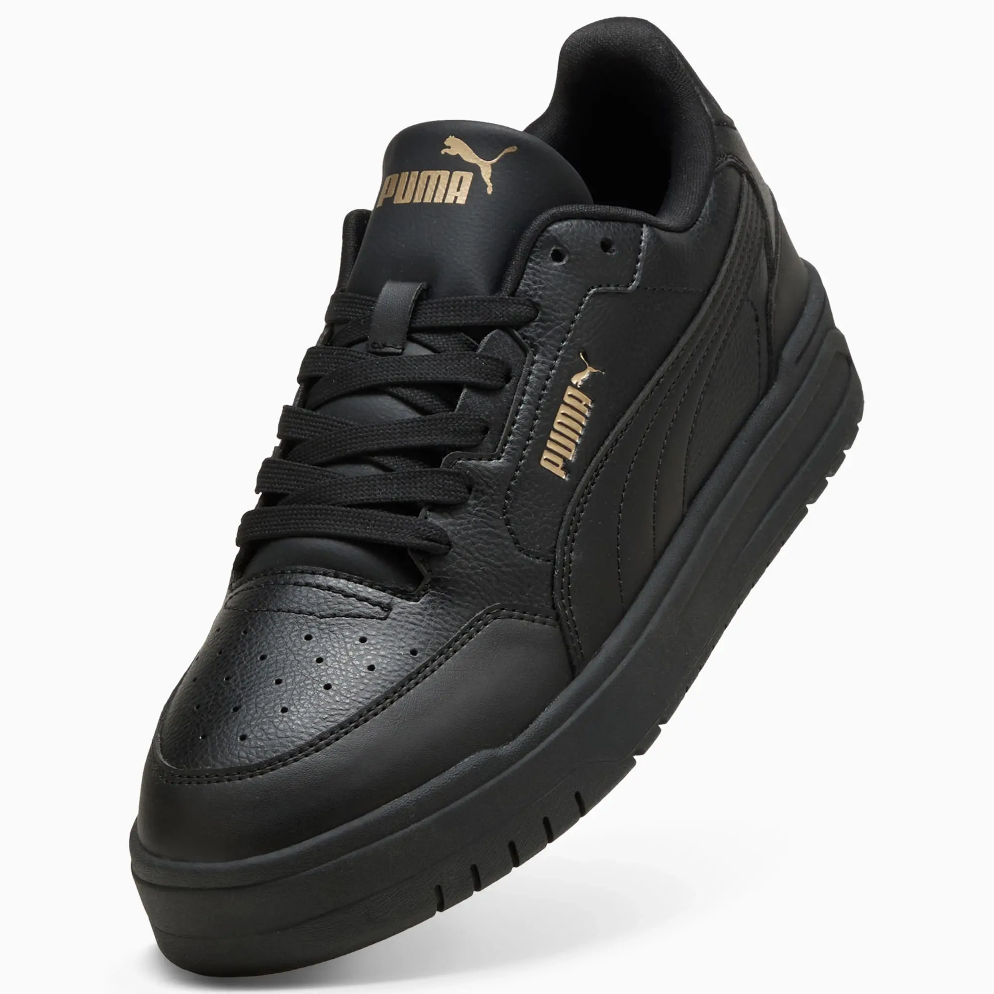 PUMA Shuffle Downtown Sneakers Unisex, Black/Gold, size 10