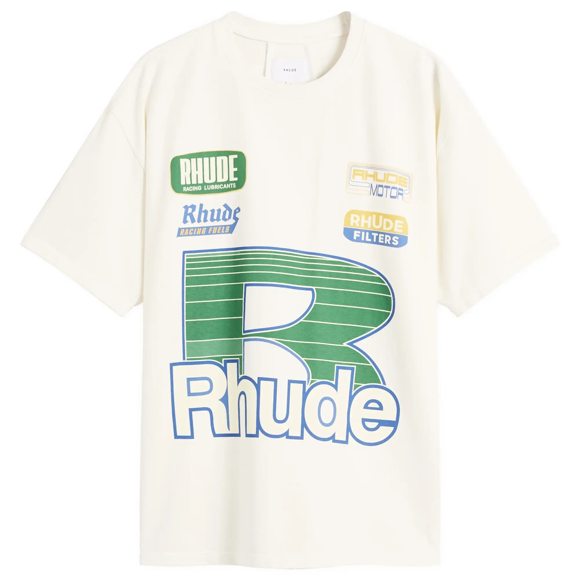 Rhude Men's Roadway Racing T-Shirt Vintage White