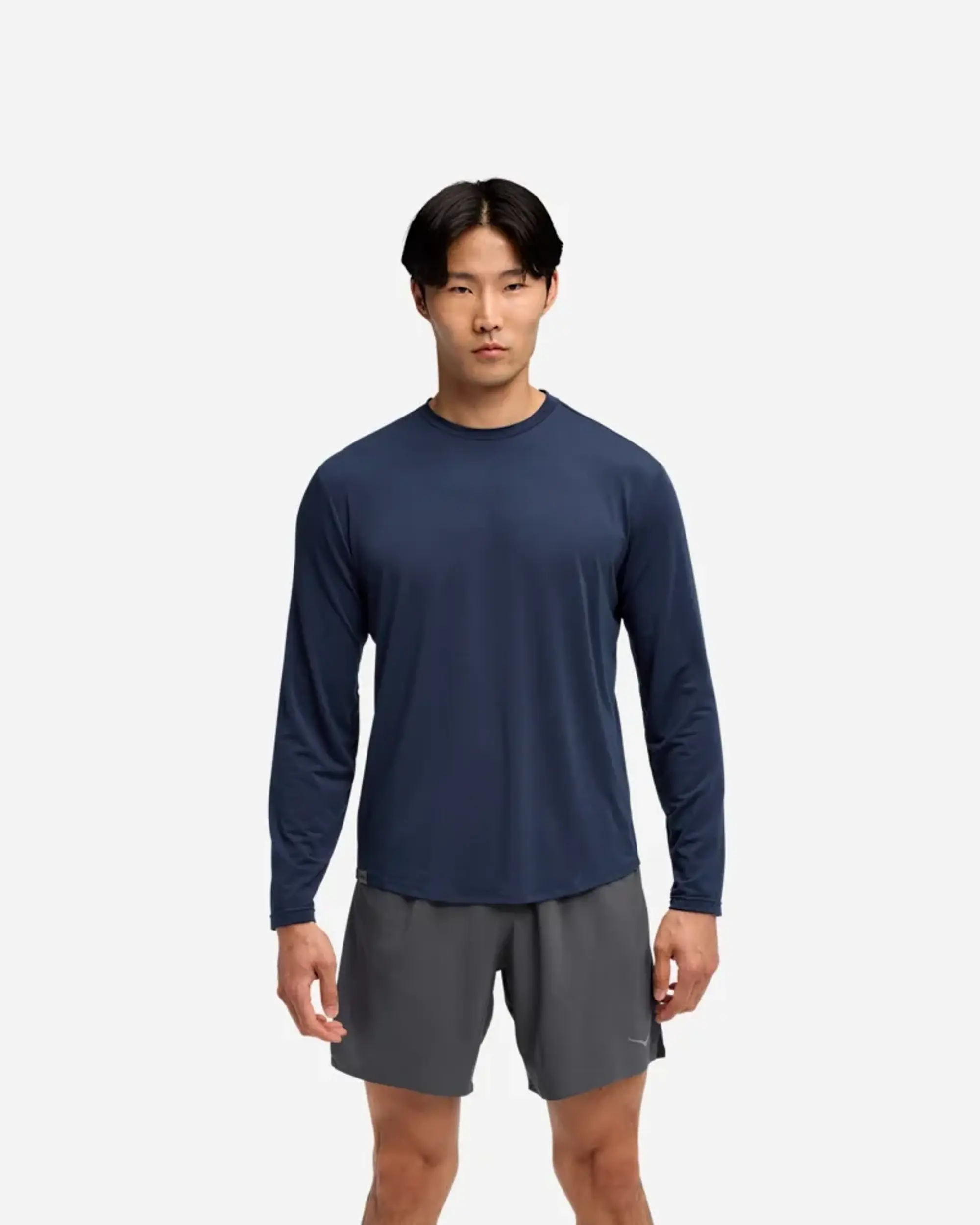 Hoka Men's Essential Long-Sleeve T-Shirt In Midnight Blue
