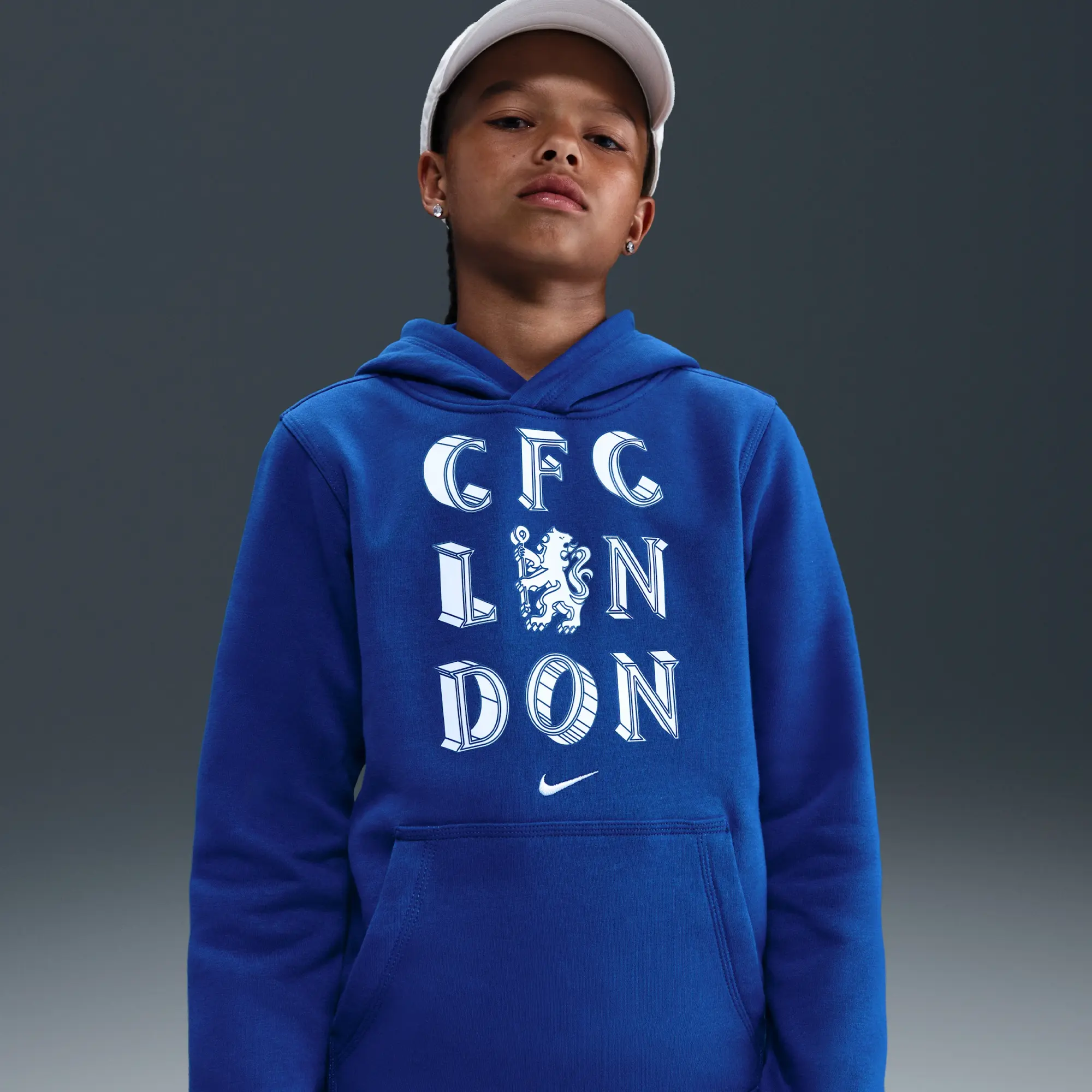 Chelsea F.C. Club Nike Football Pullover Hoodie - Blue - Fleece