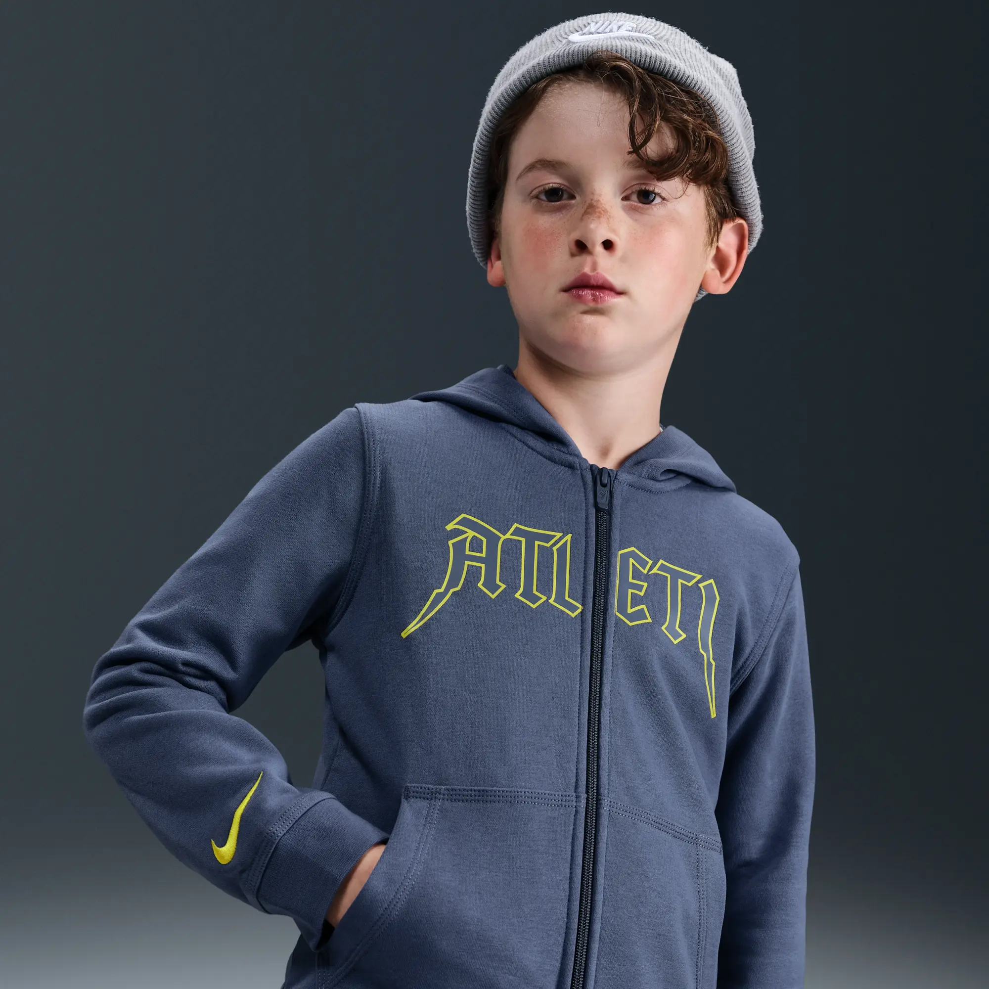 Atlético Madrid Club Nike Football Full-Zip Hoodie - Blue - Fleece