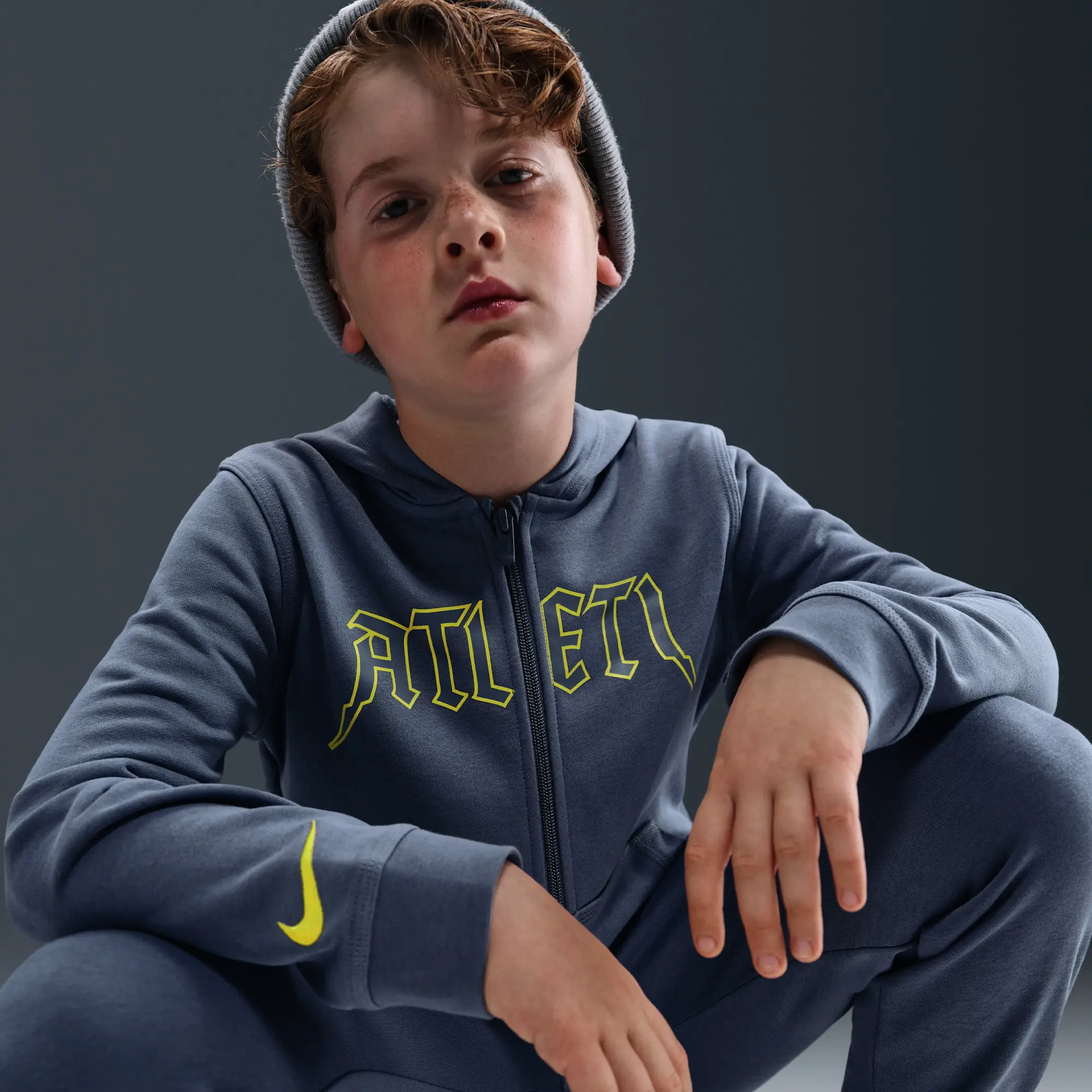 Atlético Madrid Club Nike Football Full-Zip Hoodie - Blue - Fleece
