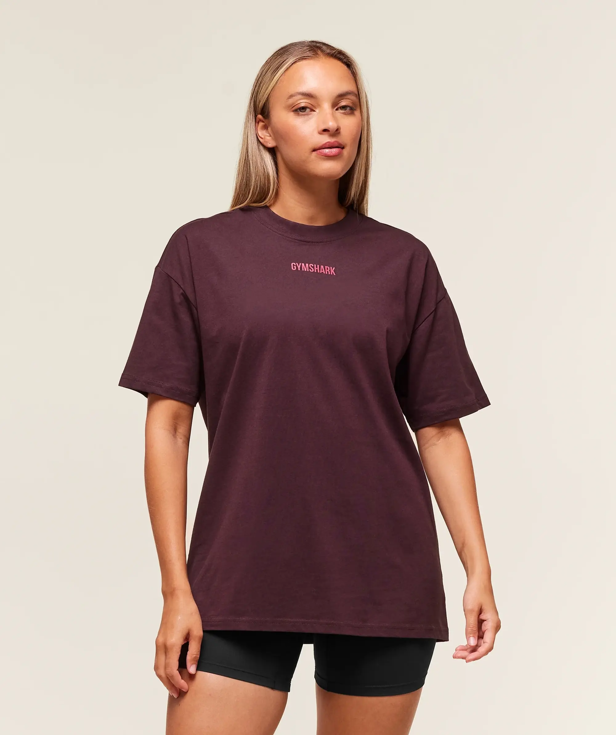  Block Oversized T-Shirt - Cherry Purple