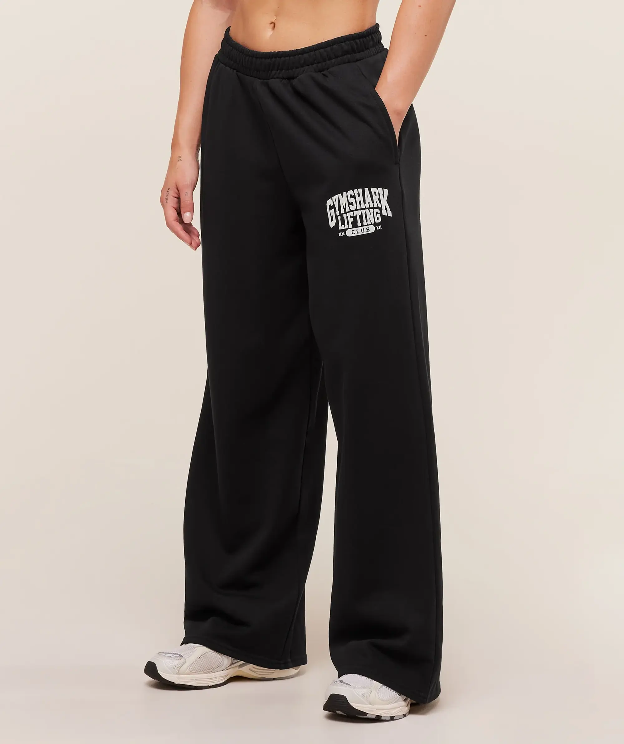  Lifting Club Graphic Straight Leg Joggers - Black