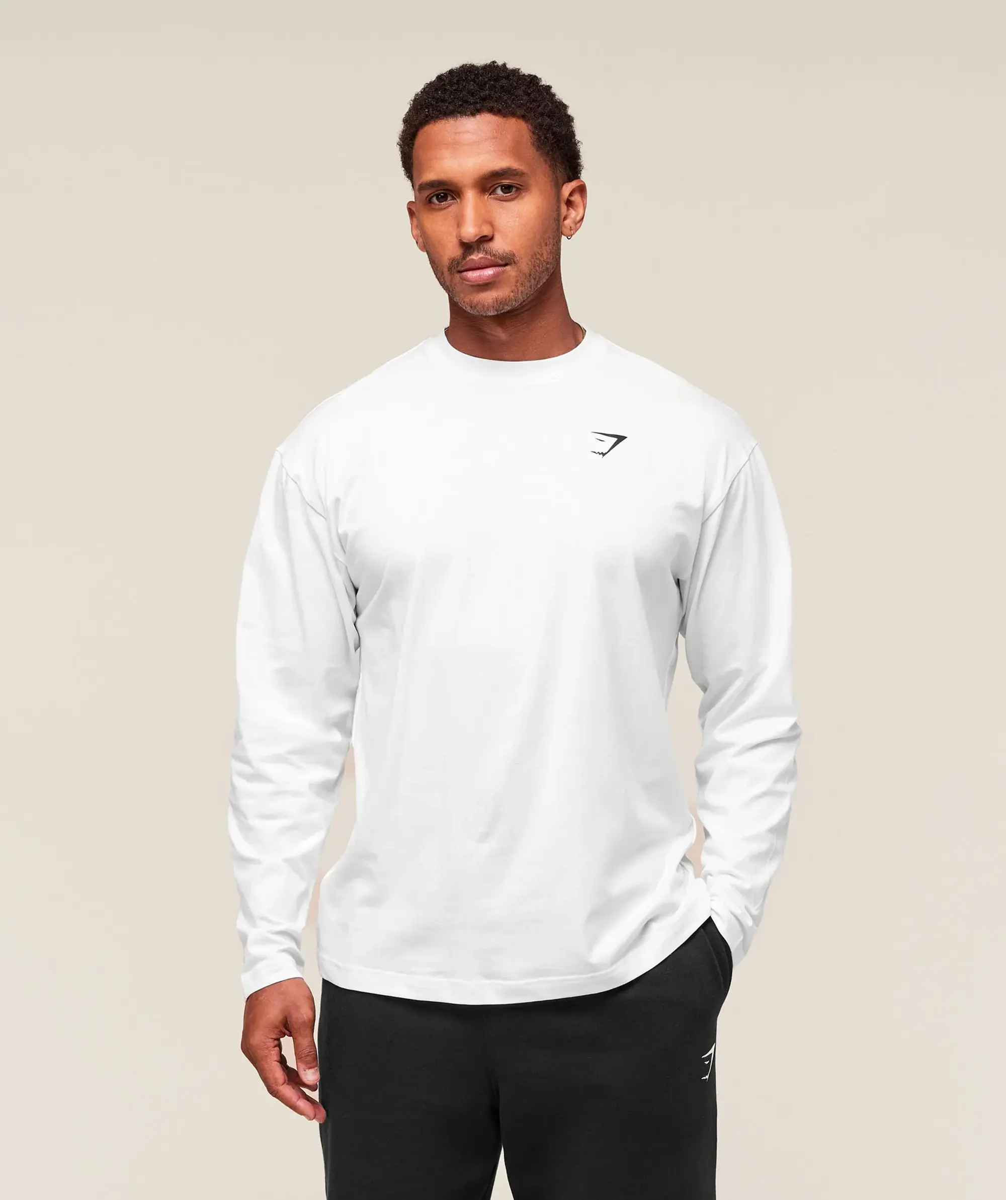  Essential Oversized Long Sleeve T-Shirt - White