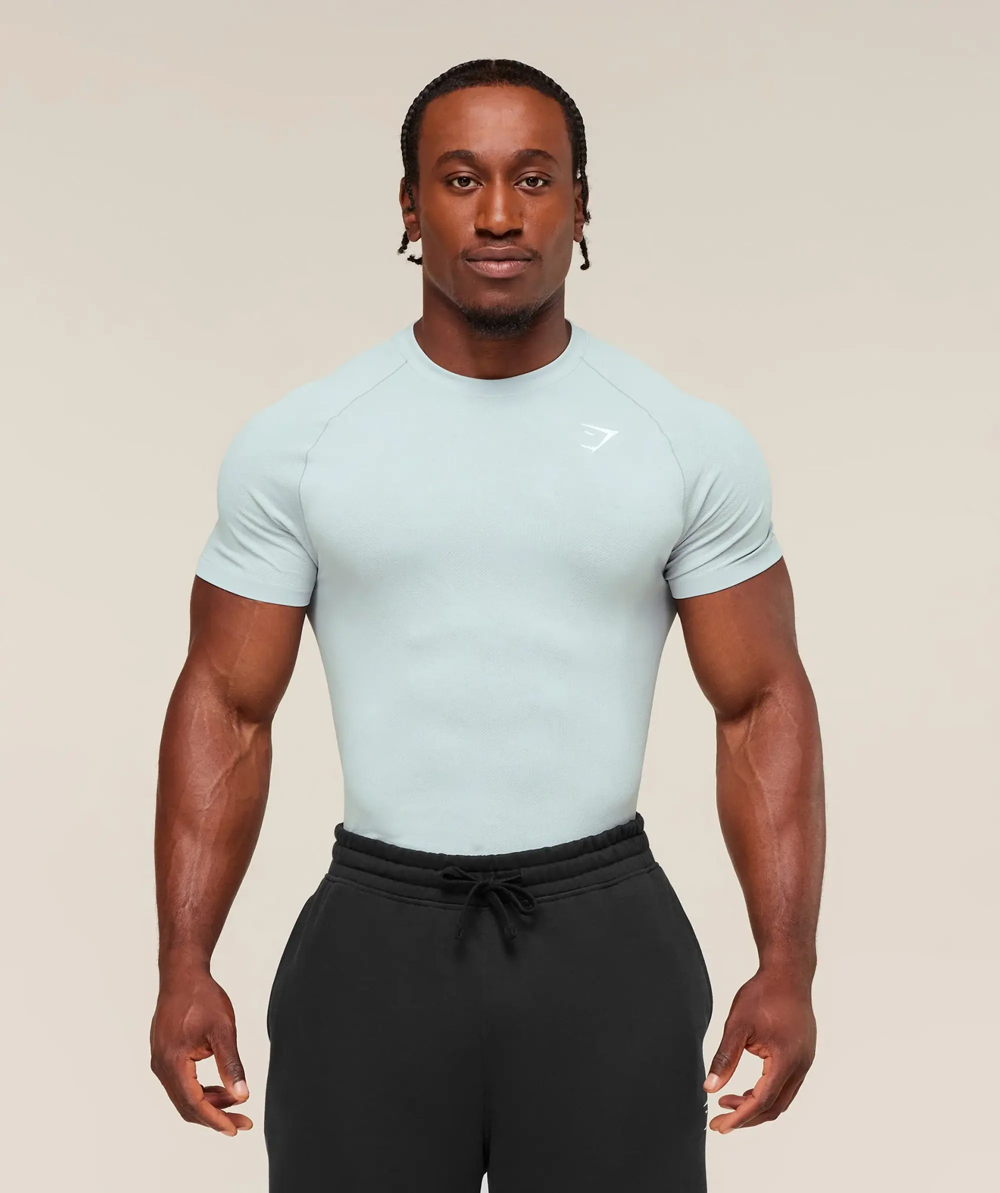  Geo Seamless T-Shirt - Smoke Blue/Soft White
