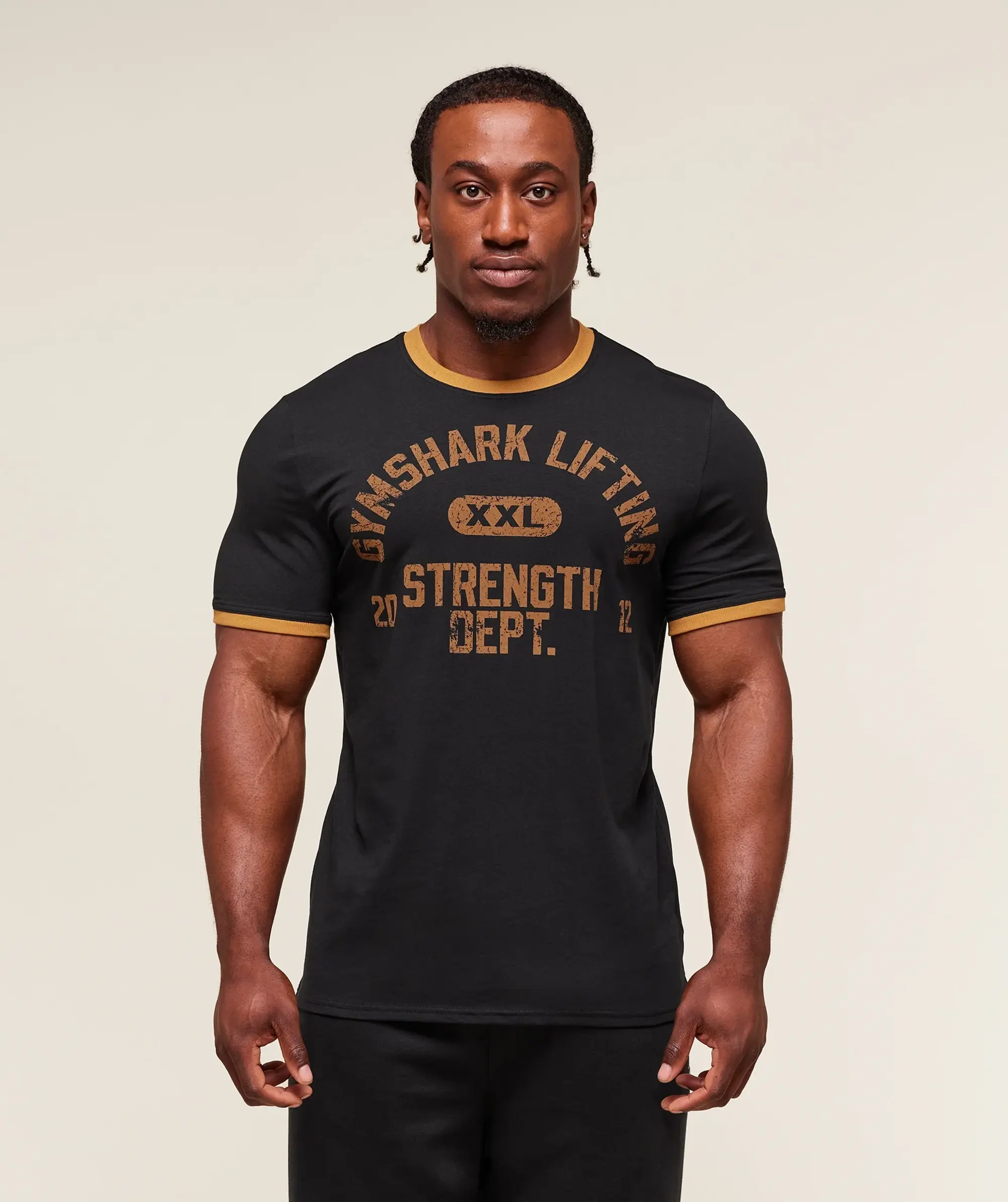  XXL Strength Dept Ringer T-Shirt - Black