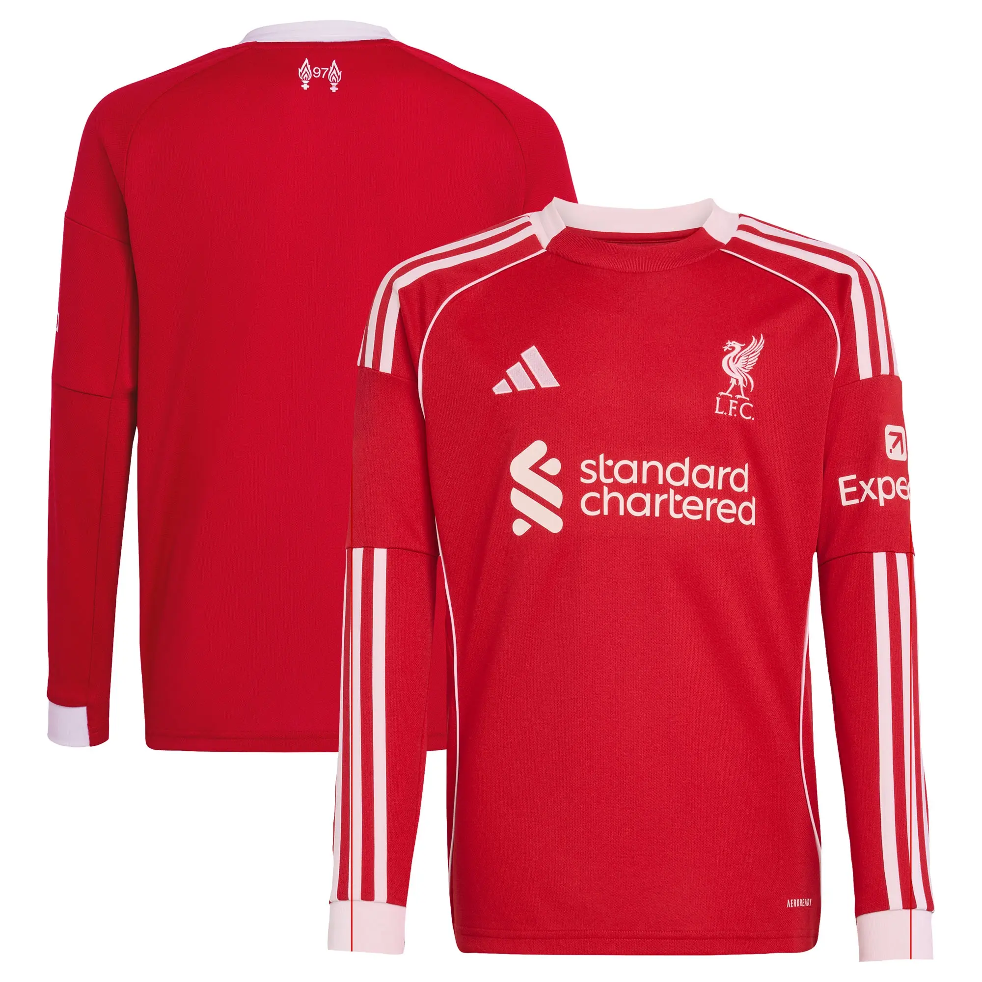 LFC adidas Youth 25/26 Home Long Sleeve Jersey