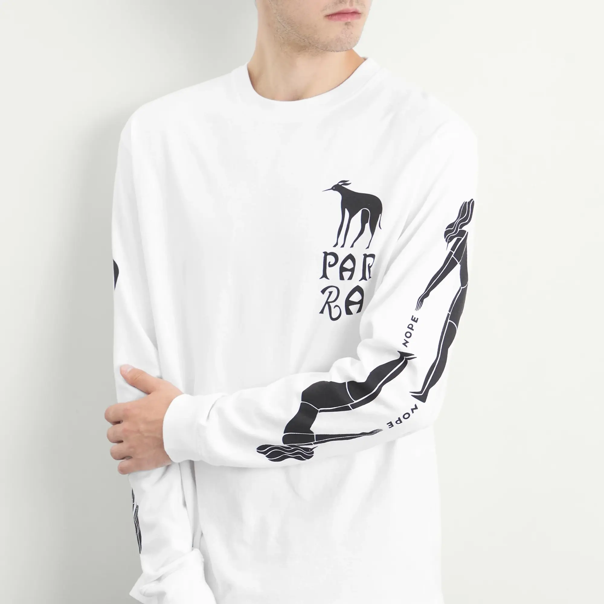 By Parra Men's Dog Training Long Sleeve T-Shirt White