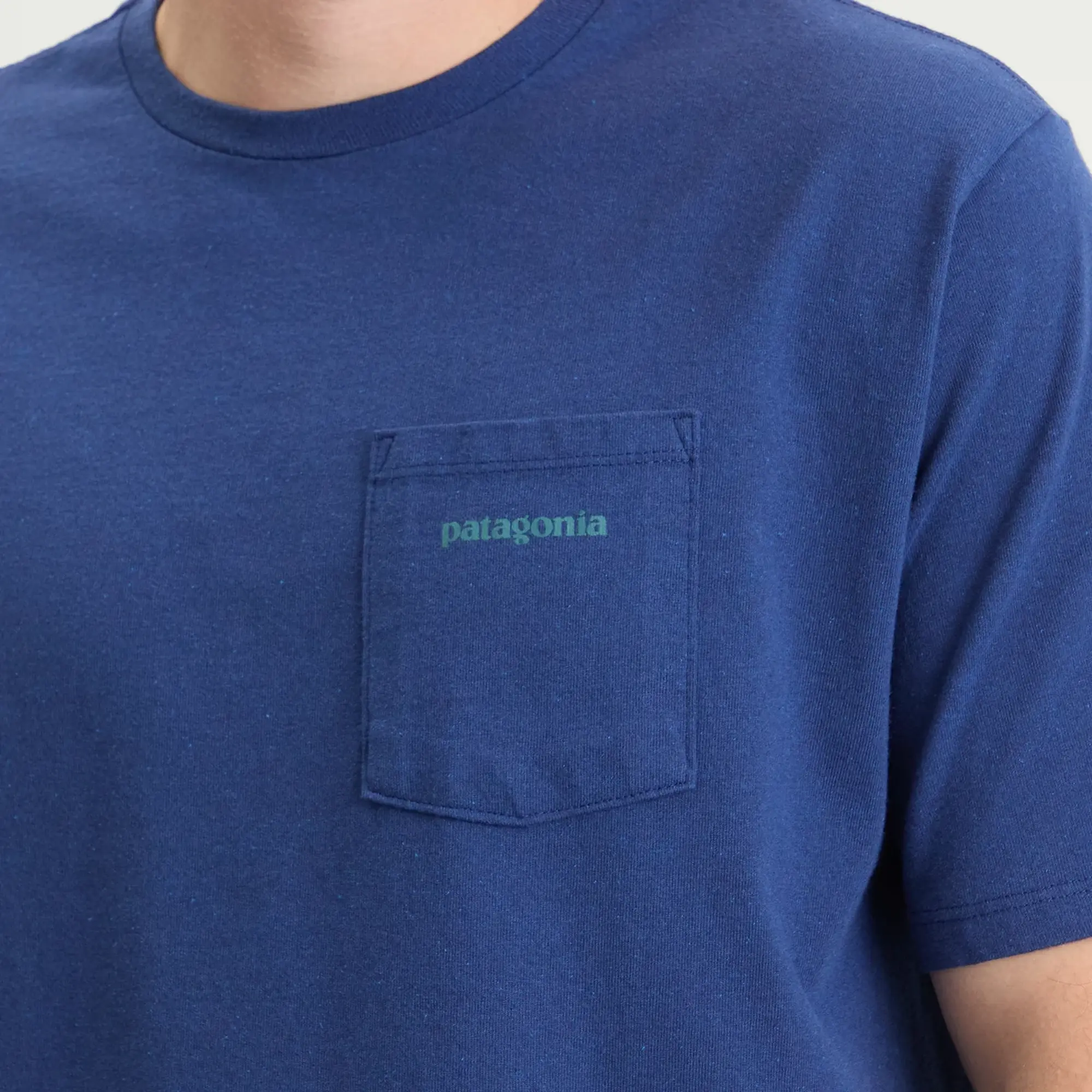 Patagonia Men's Boardshort Logo Pocket Responsibili-Tee Clement Blue