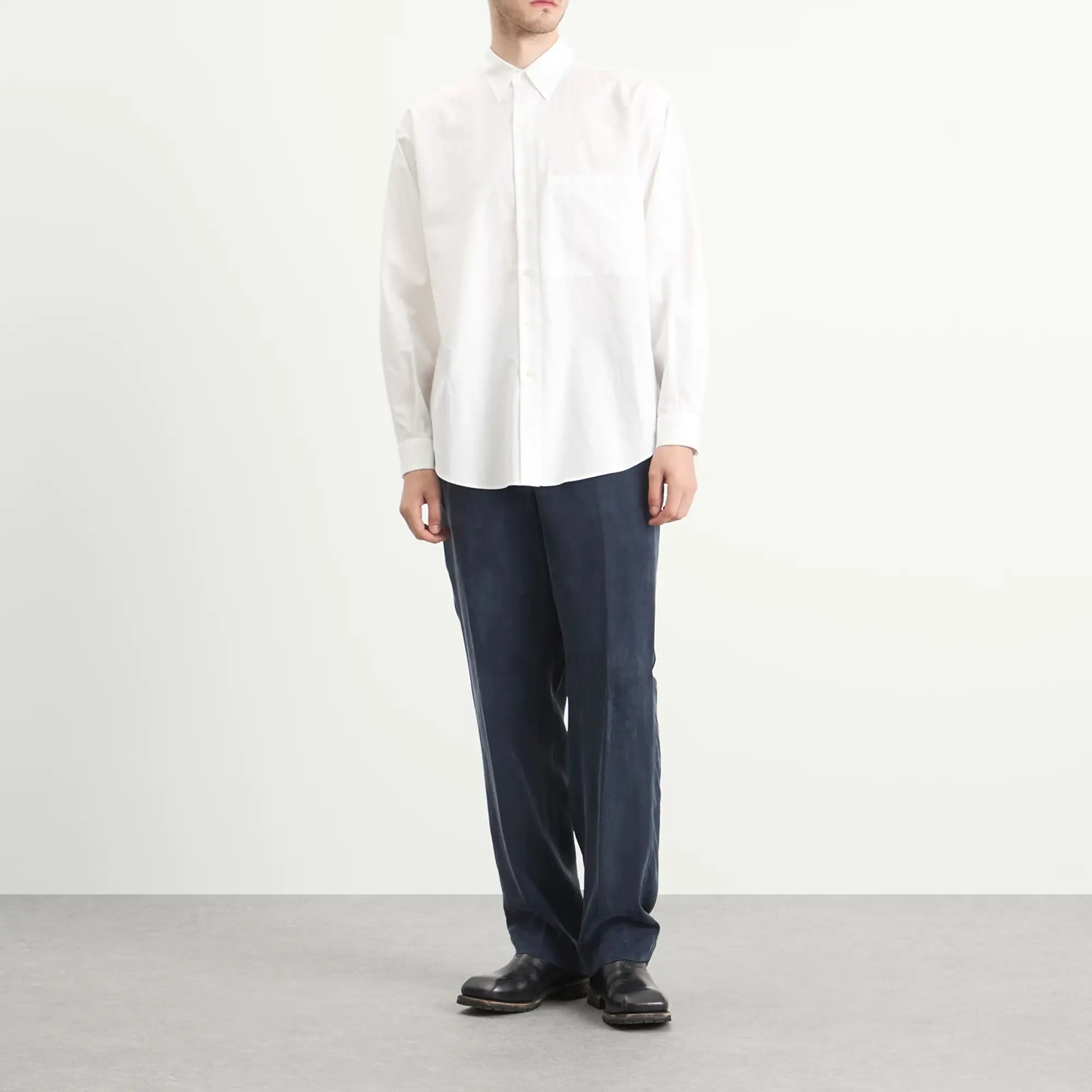 Dries Van Noten Men's Curpo Washed Trouser Navy