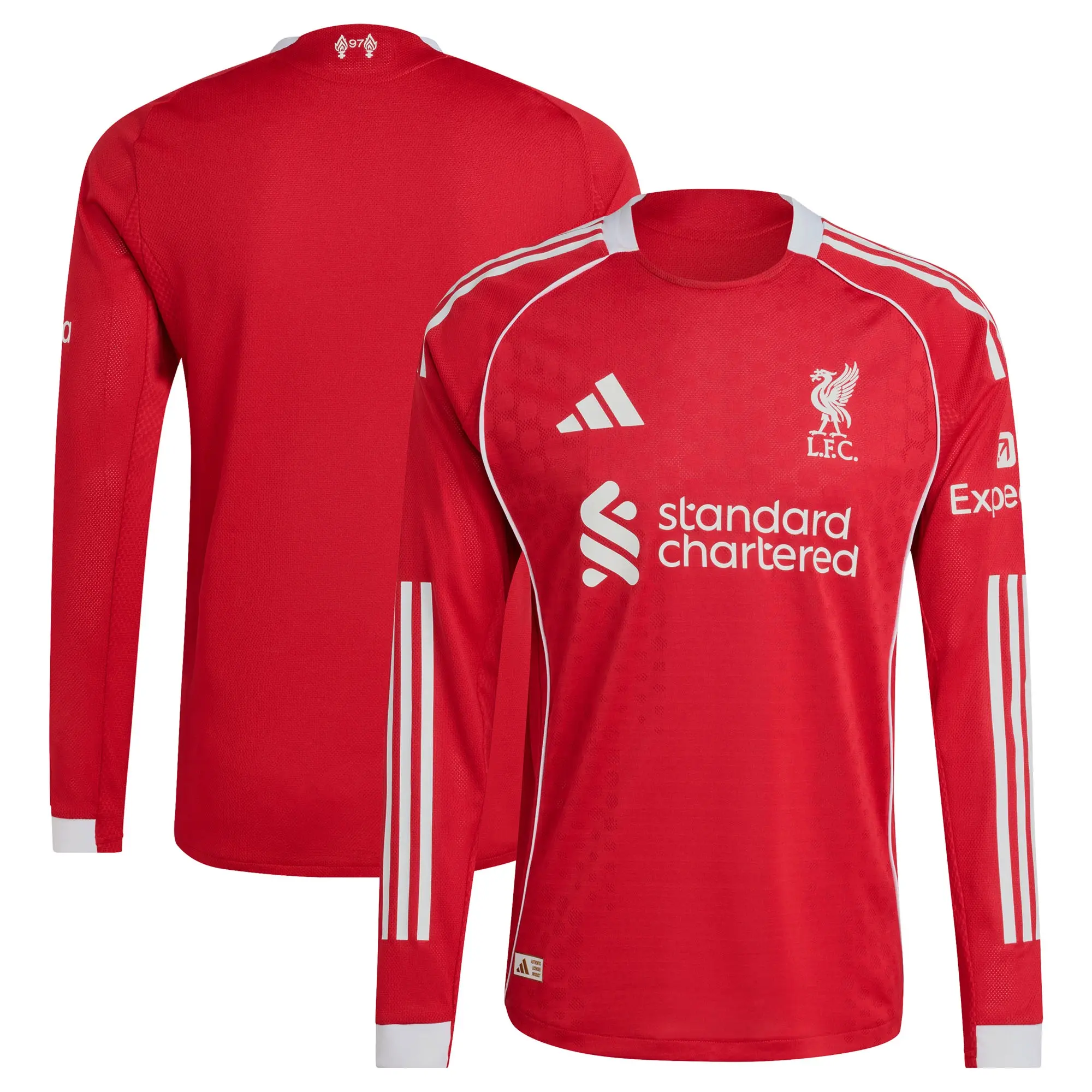 LFC adidas Mens 25/26 Authentic Home Long Sleeve Jersey