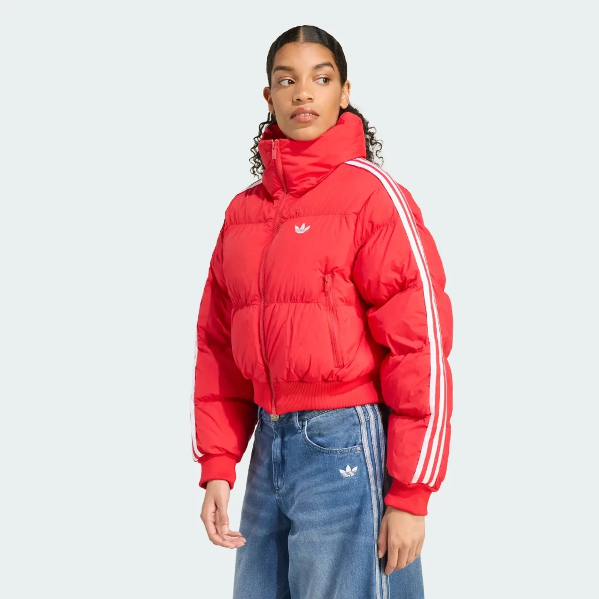 adidas Adicolor Cropped Synthetic Down Puffer