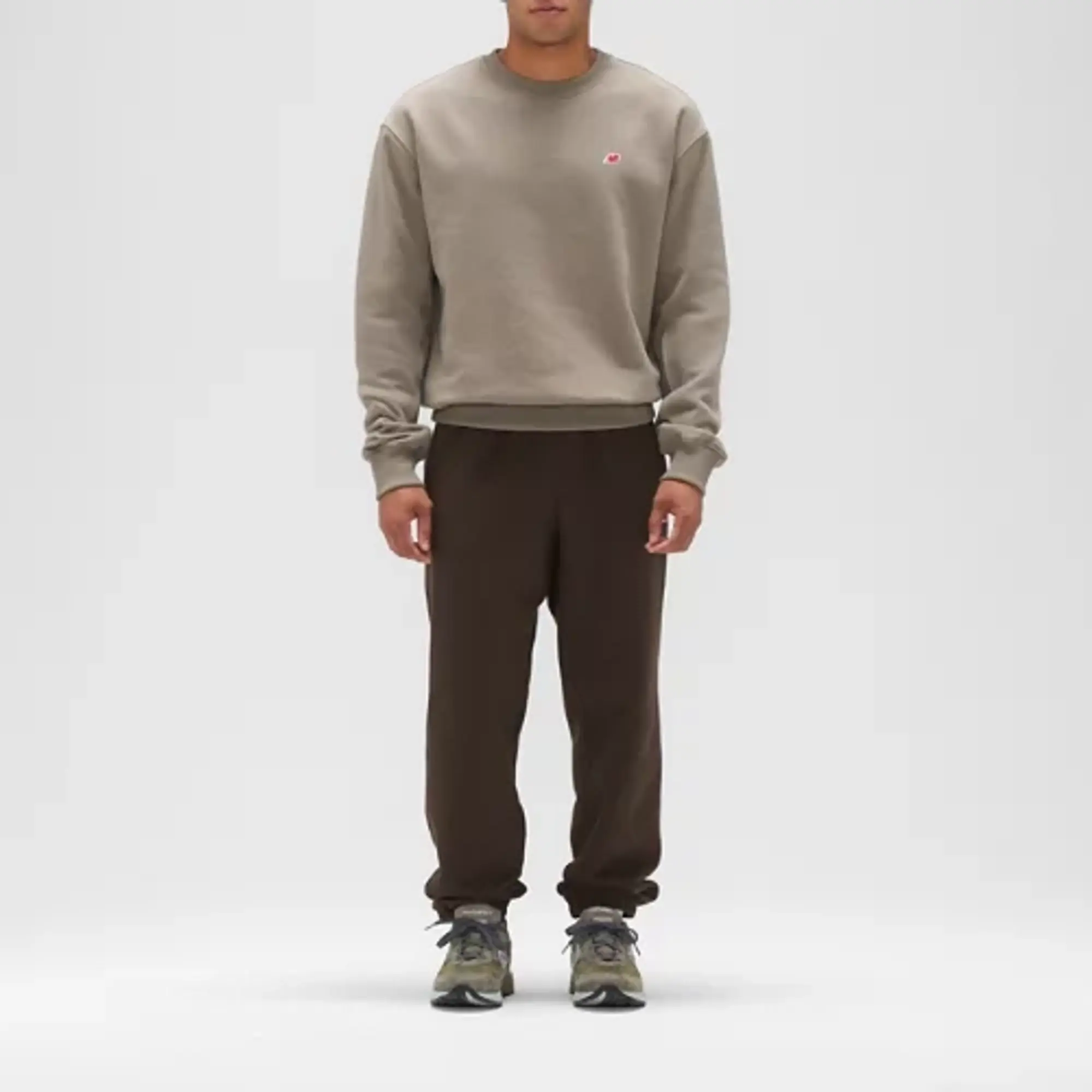 New Balance Men's Made in USA Core Crewneck Sweatshirt in Brown Cotton Fleece
