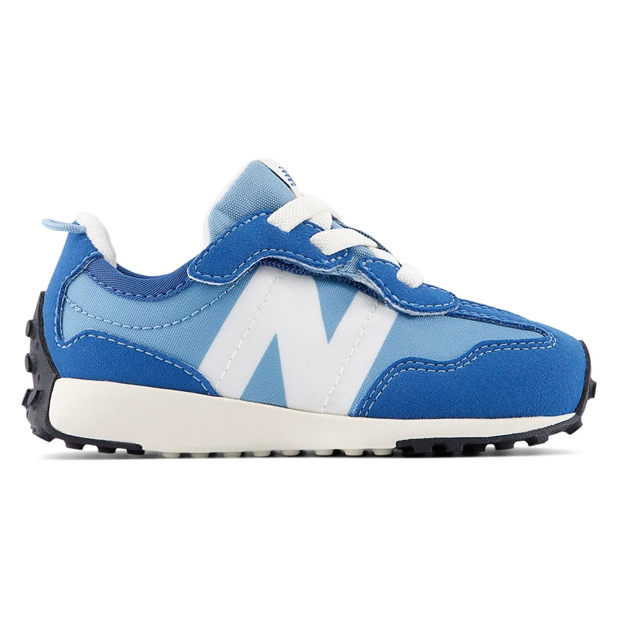 New Balance Kids' 327 NEW-B HOOK & LOOP in White/Blue Synthetic