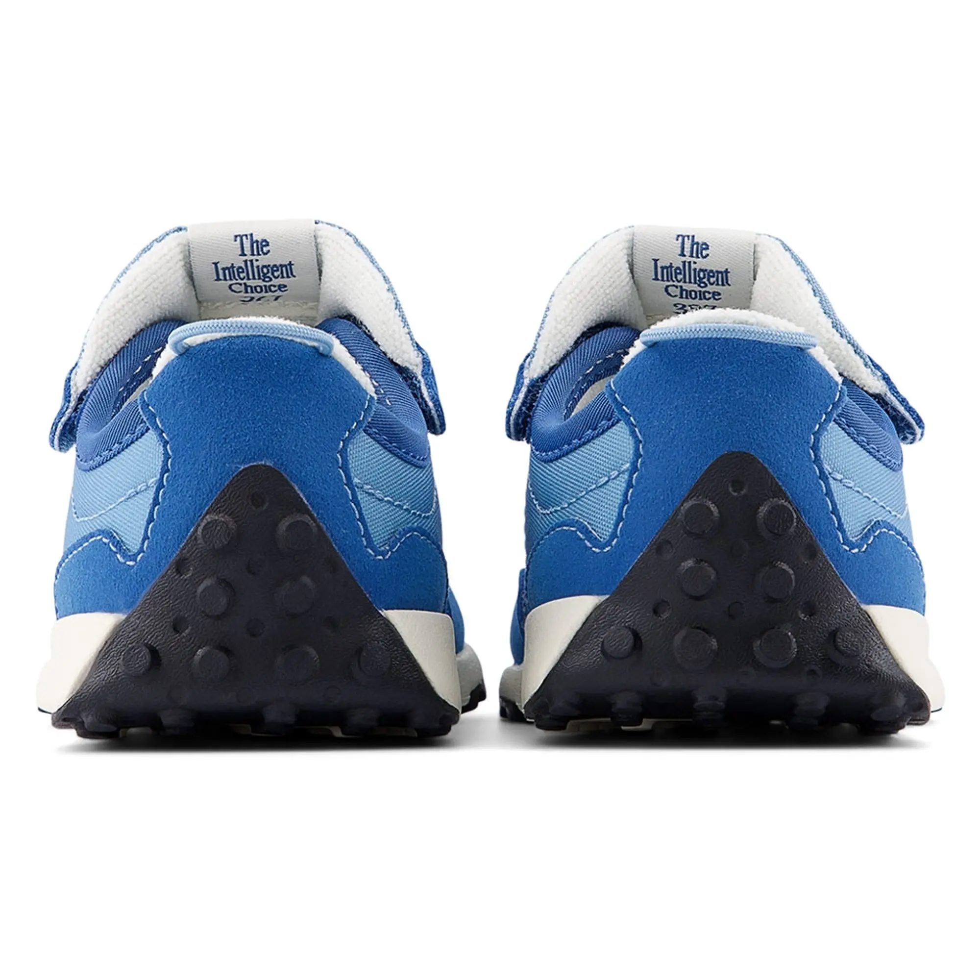 New Balance Kids' 327 NEW-B HOOK & LOOP in White/Blue Synthetic