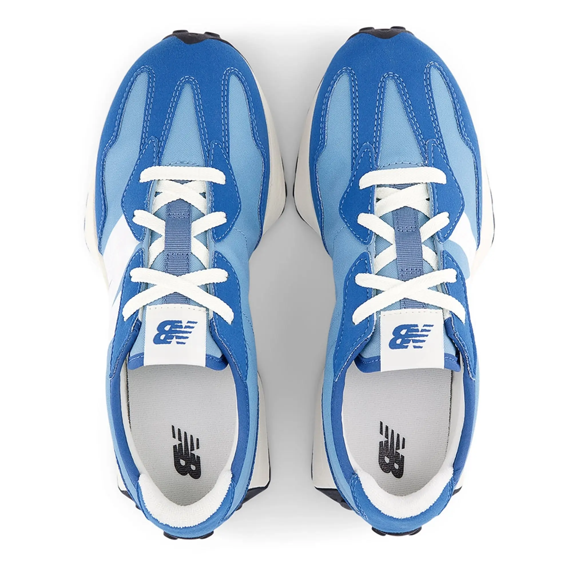 New Balance Kids' 327 LACE in White/Blue Synthetic