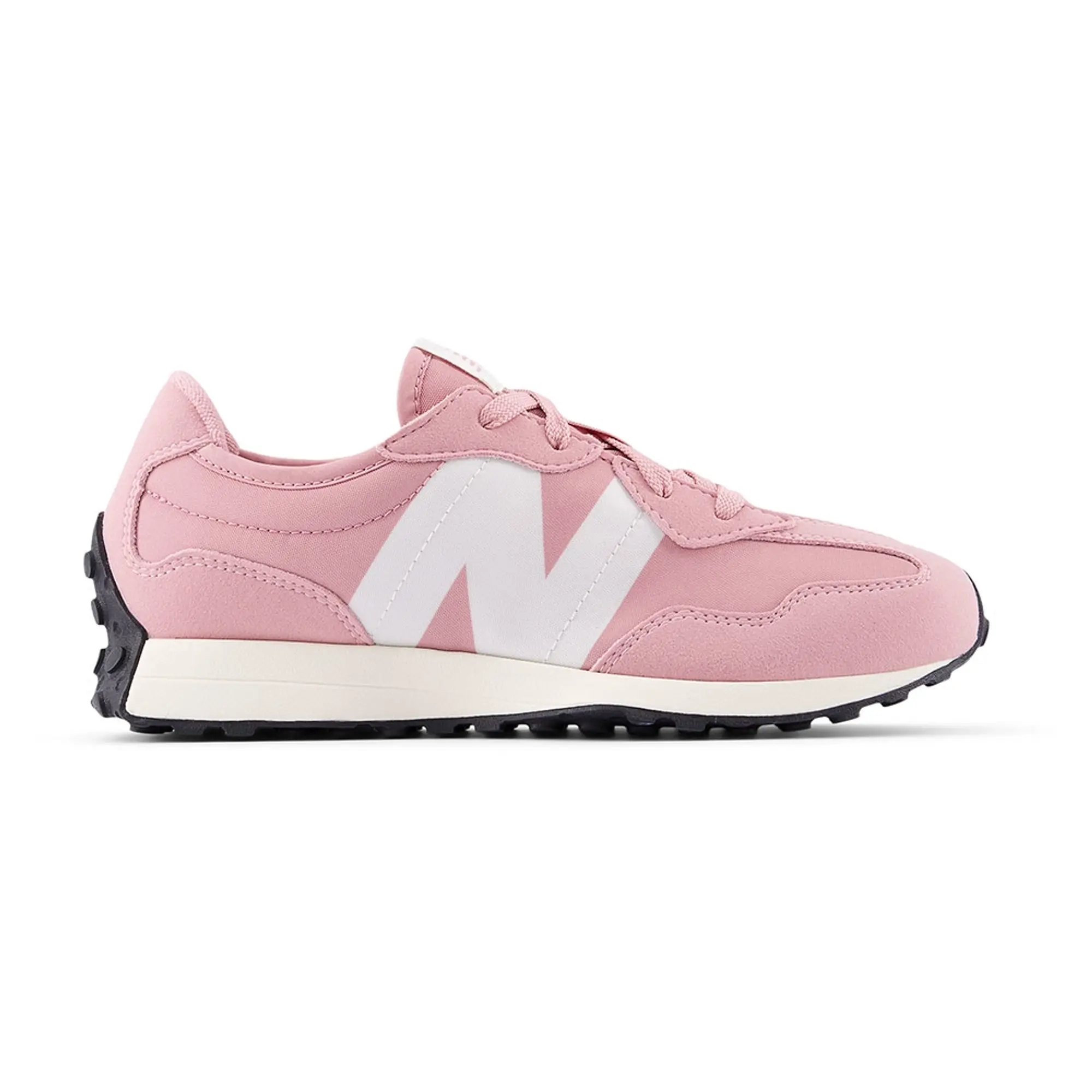 New Balance Kids' 327 LACE in Grey/Pink Synthetic