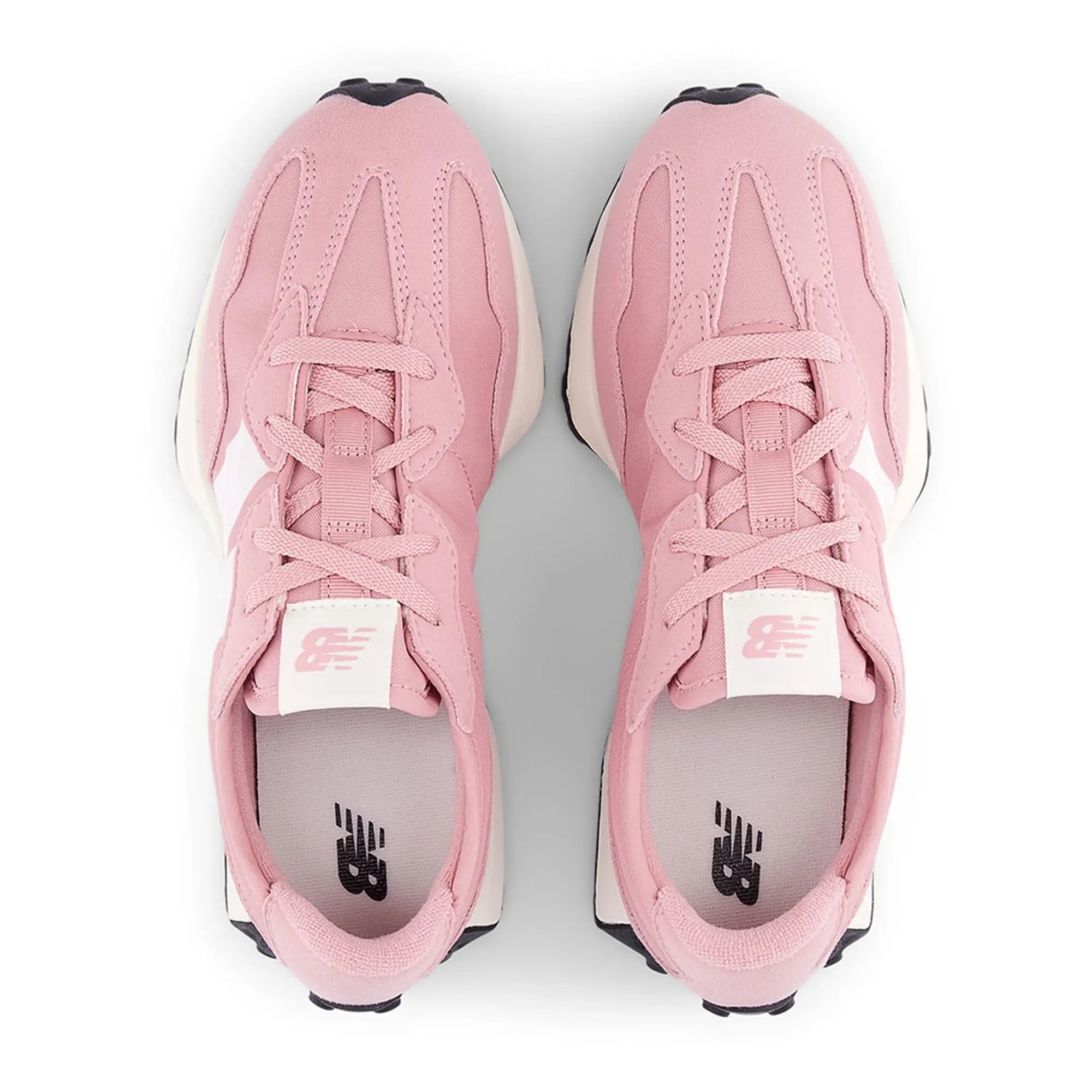 New Balance Kids' 327 LACE in Grey/Pink Synthetic