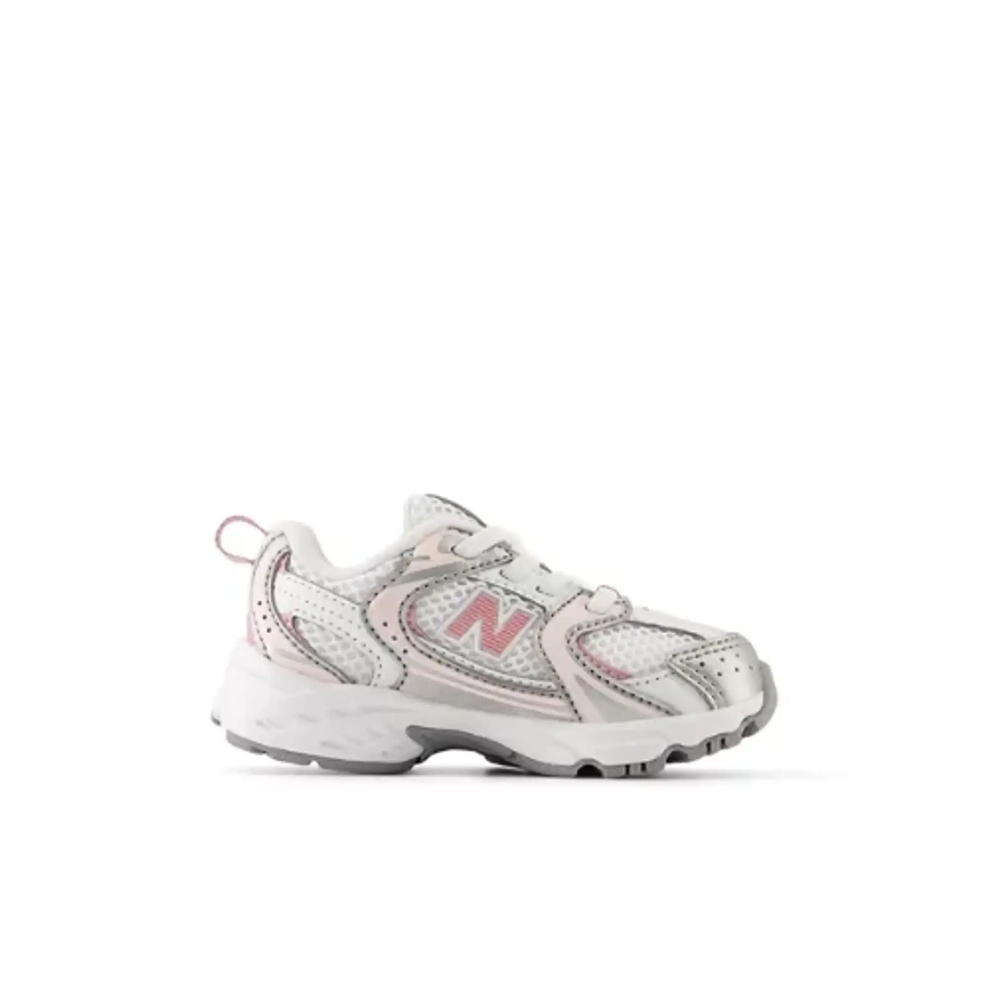 New Balance Infants' 530 BUNGEE in Grey/Pink Synthetic