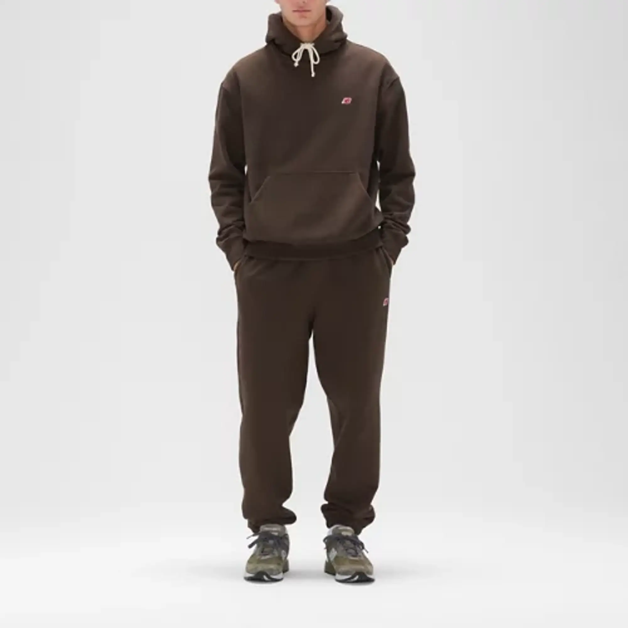 New Balance Men's Made in USA Core Hoodie in Brown Cotton Fleece