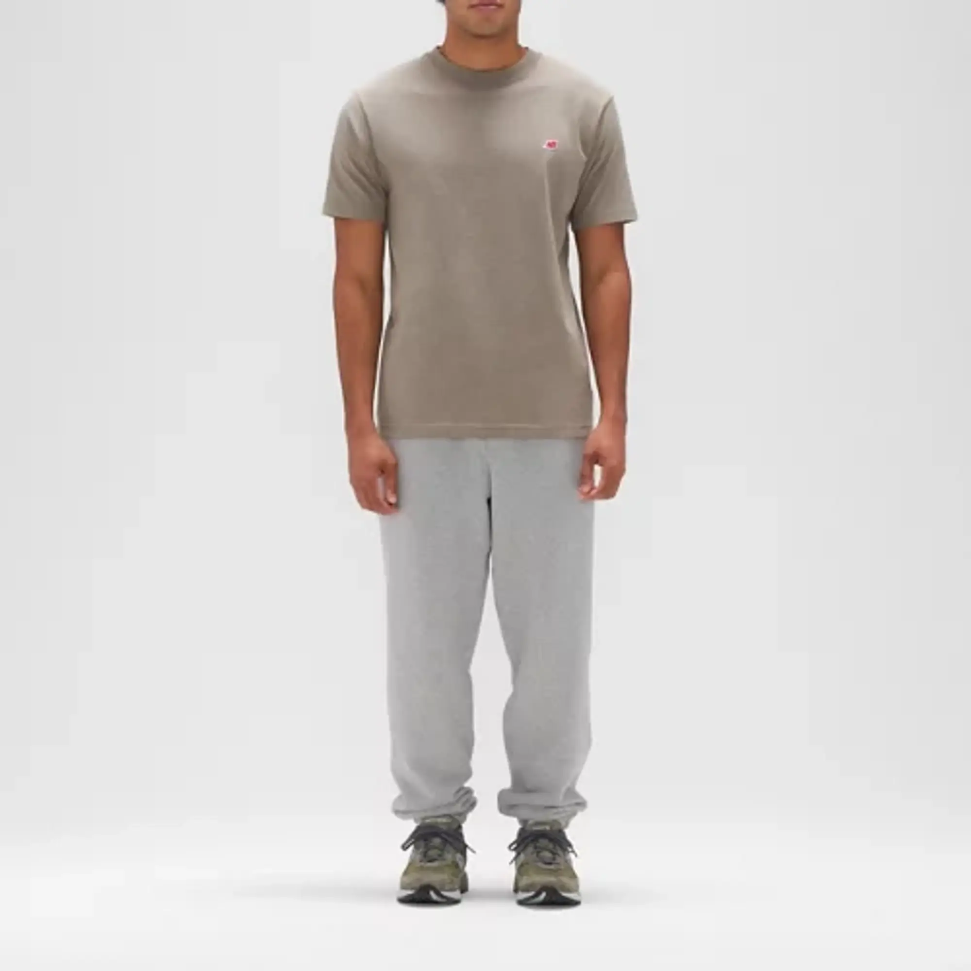 New Balance Men's Made in USA Core T-Shirt in Brown Cotton Jersey