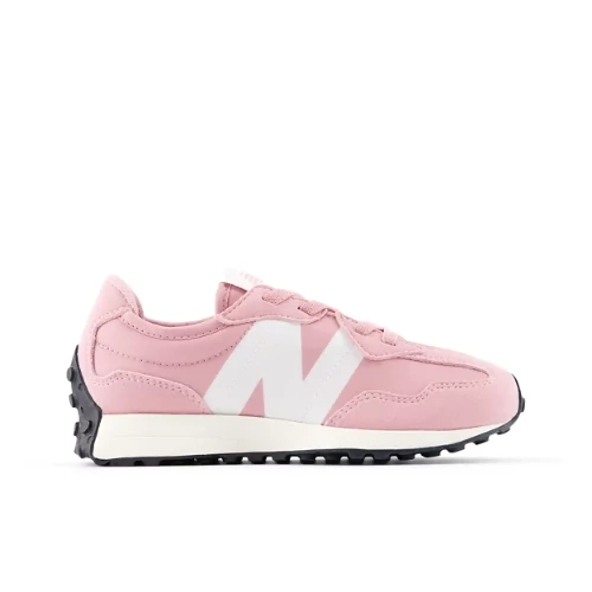 New Balance Kids' 327 BUNGEE LACE in Grey/Pink Synthetic