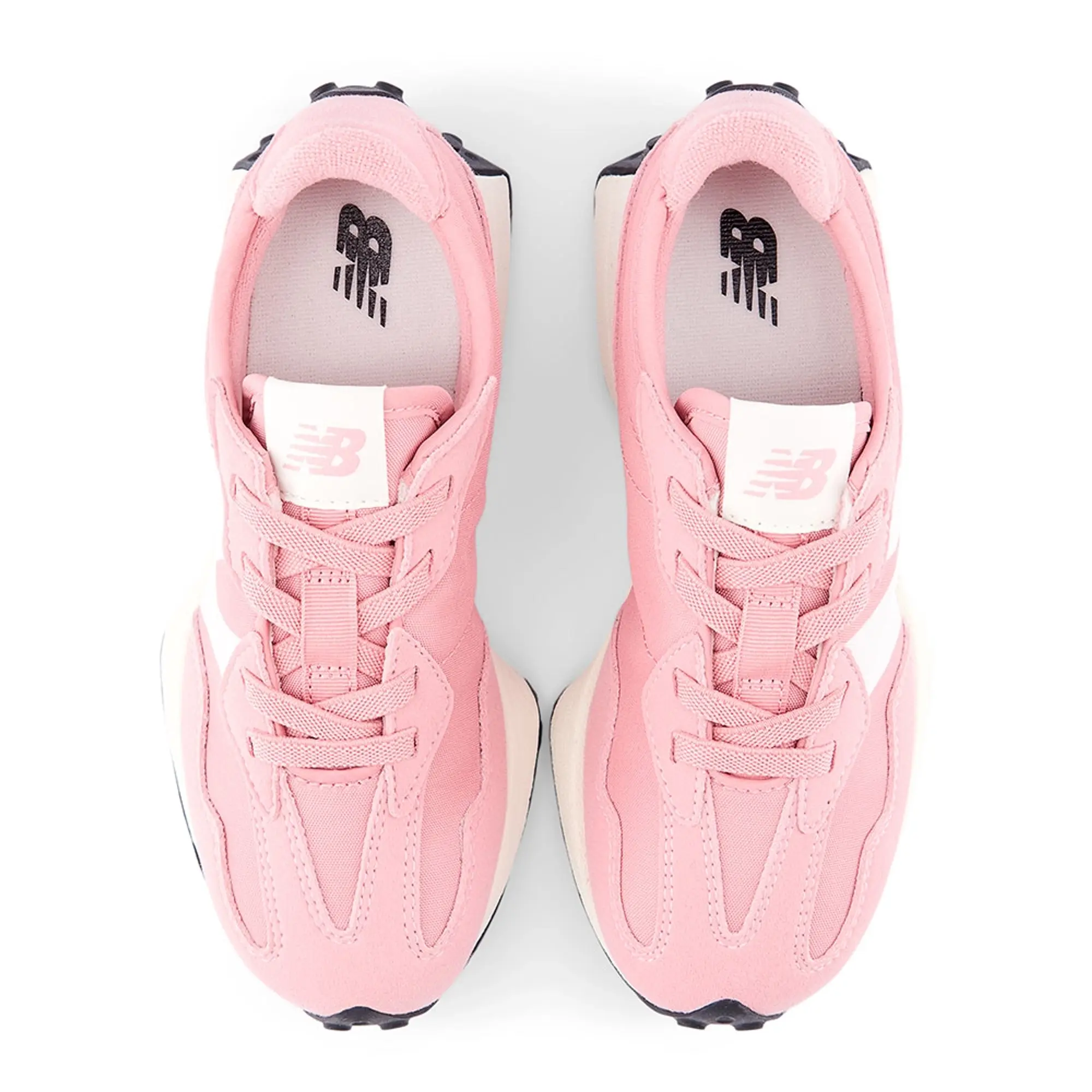 New Balance Kids' 327 BUNGEE LACE in Grey/Pink Synthetic