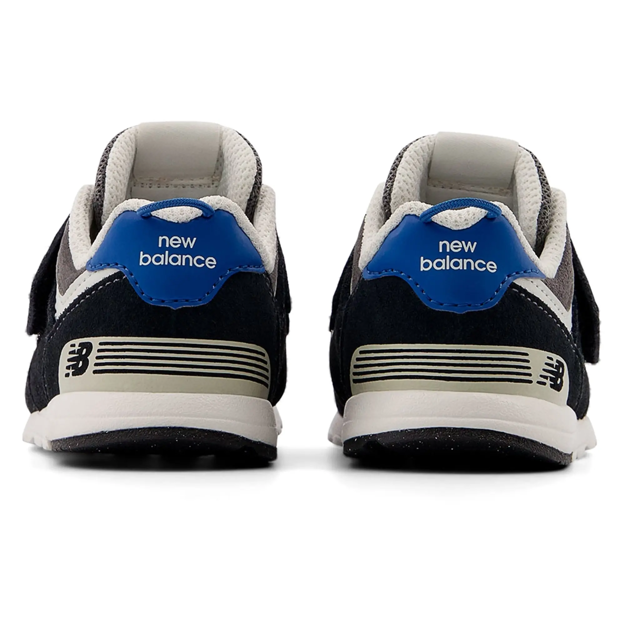 New Balance Kids' 574 NEW-B HOOK & LOOP in Black/Blue Leather
