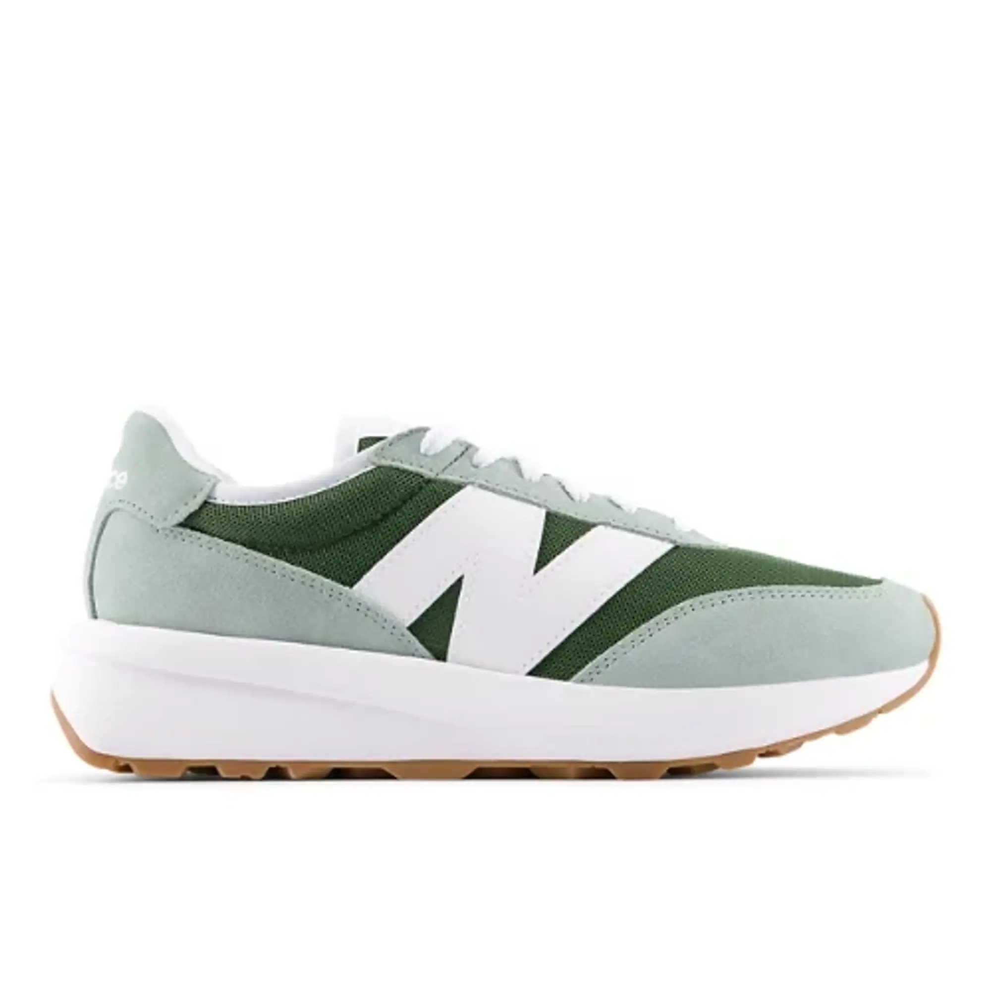 New Balance Unisex 370 in Green Suede/Mesh