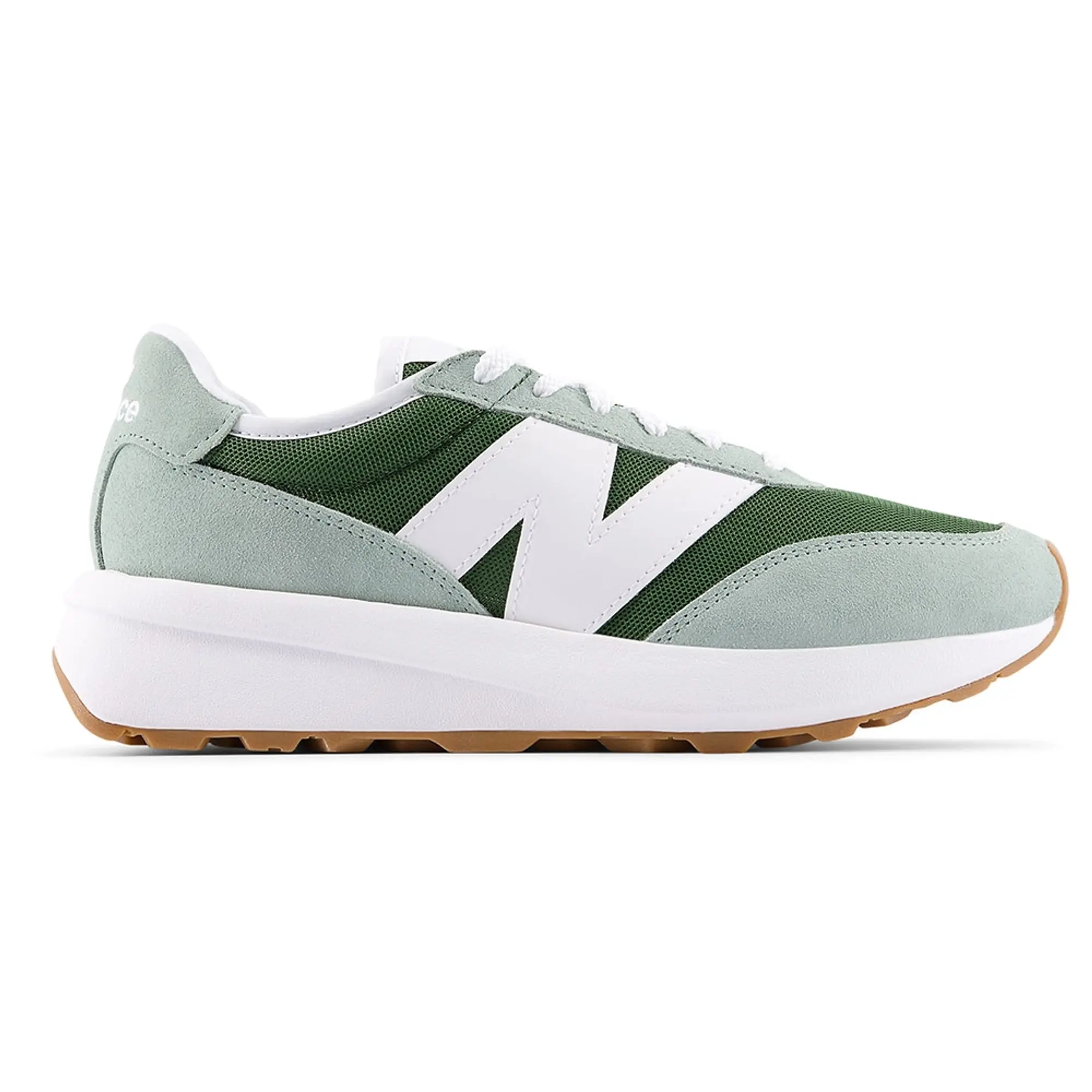 New Balance Unisex 370 in Green Suede/Mesh
