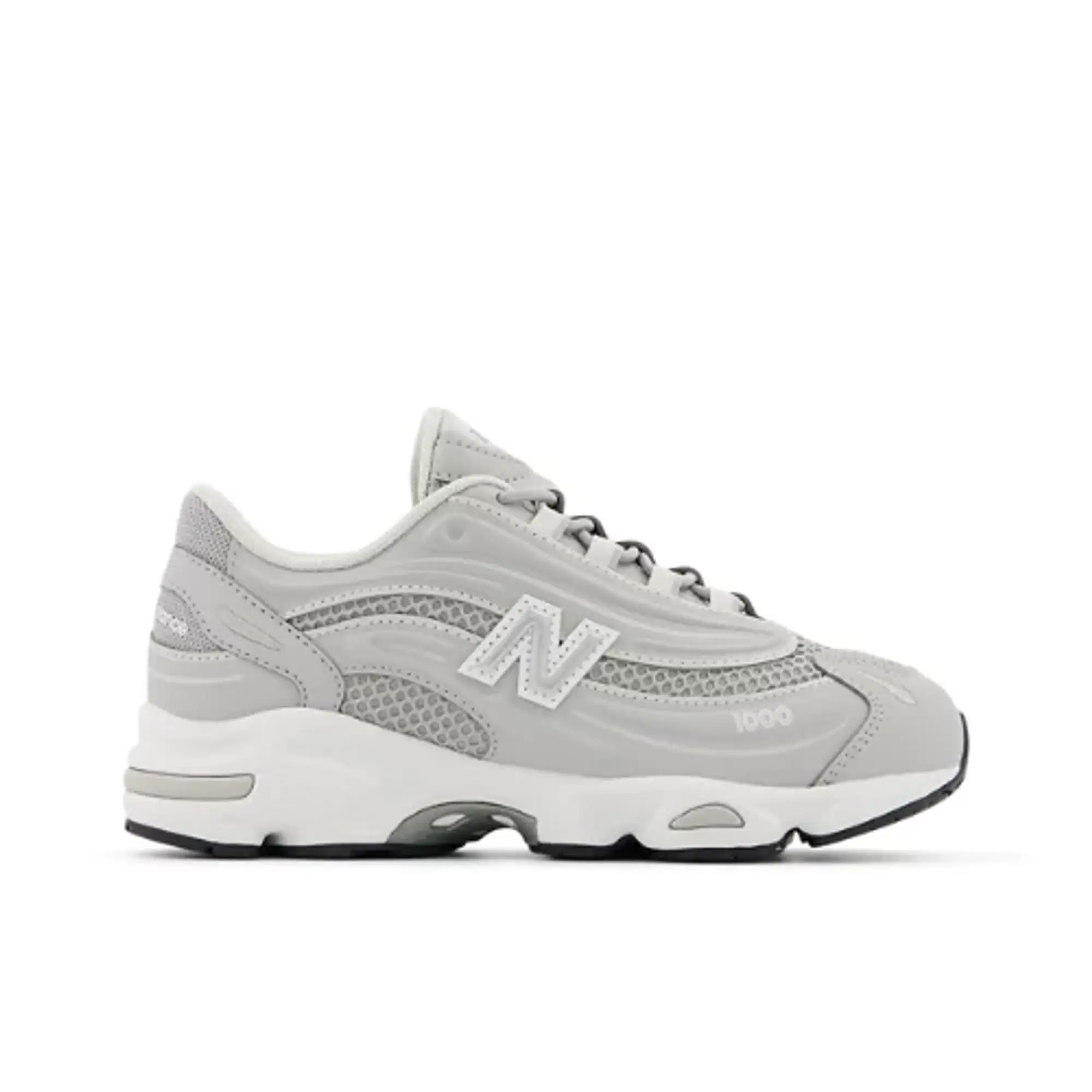 New Balance Kids' 1000 BUNGEE LACE in Grey/White Synthetic